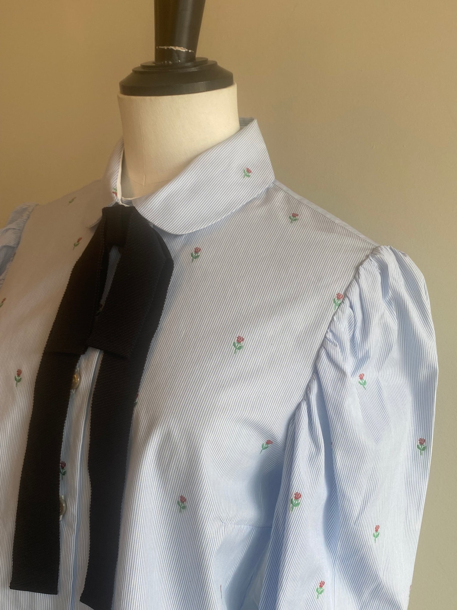 Pinstripe Pussybow Blouse