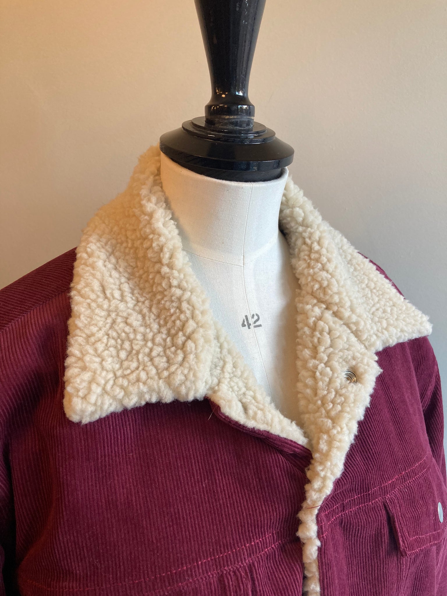 Cord and Faux Shearling Jacket