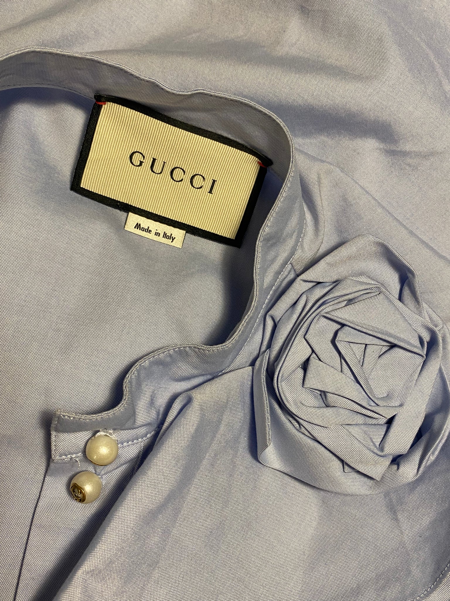 Cotton Blouse With Rose Detail