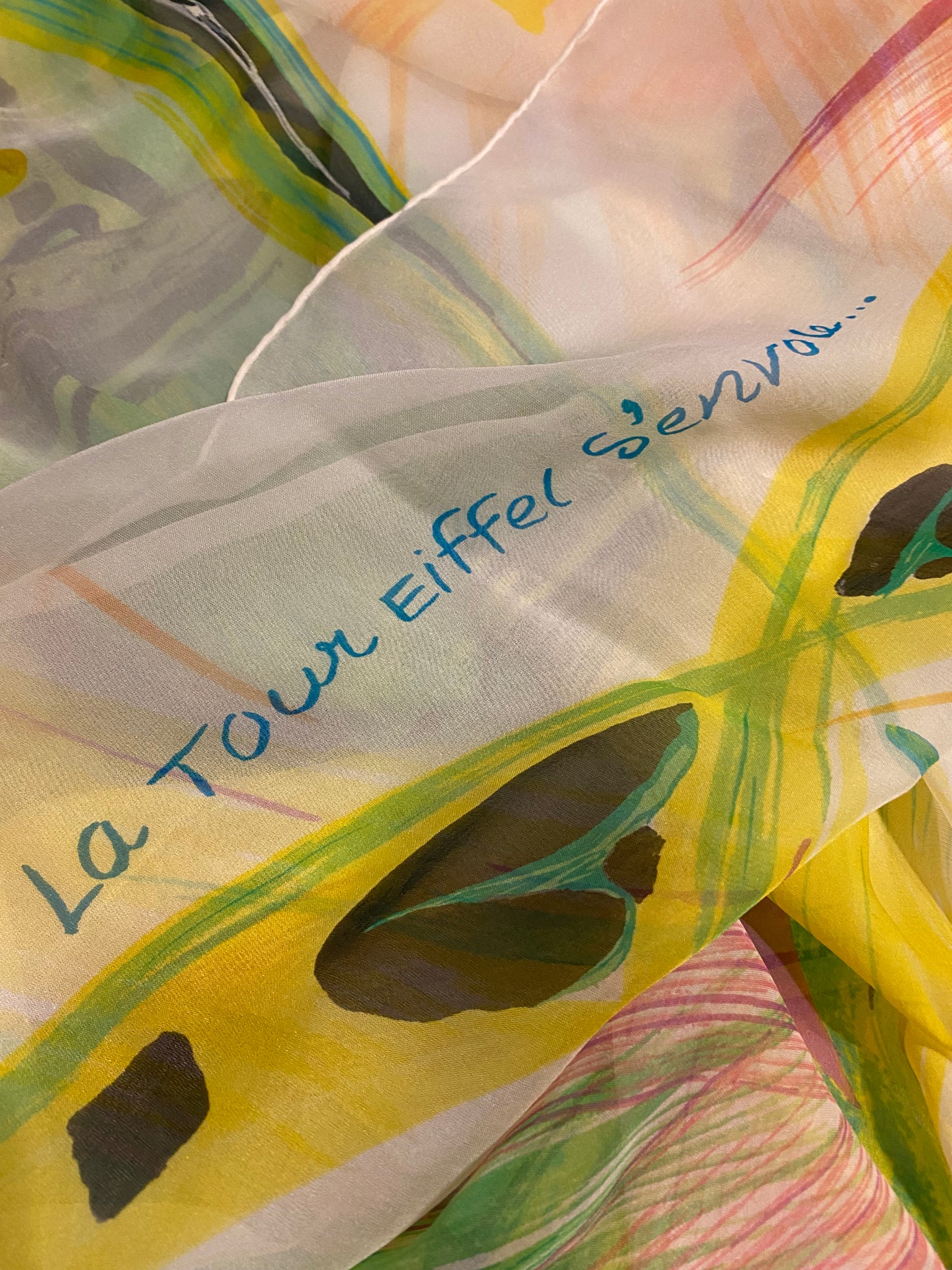 La Tour Eiffel S'envole Chiffon Silk Shawl