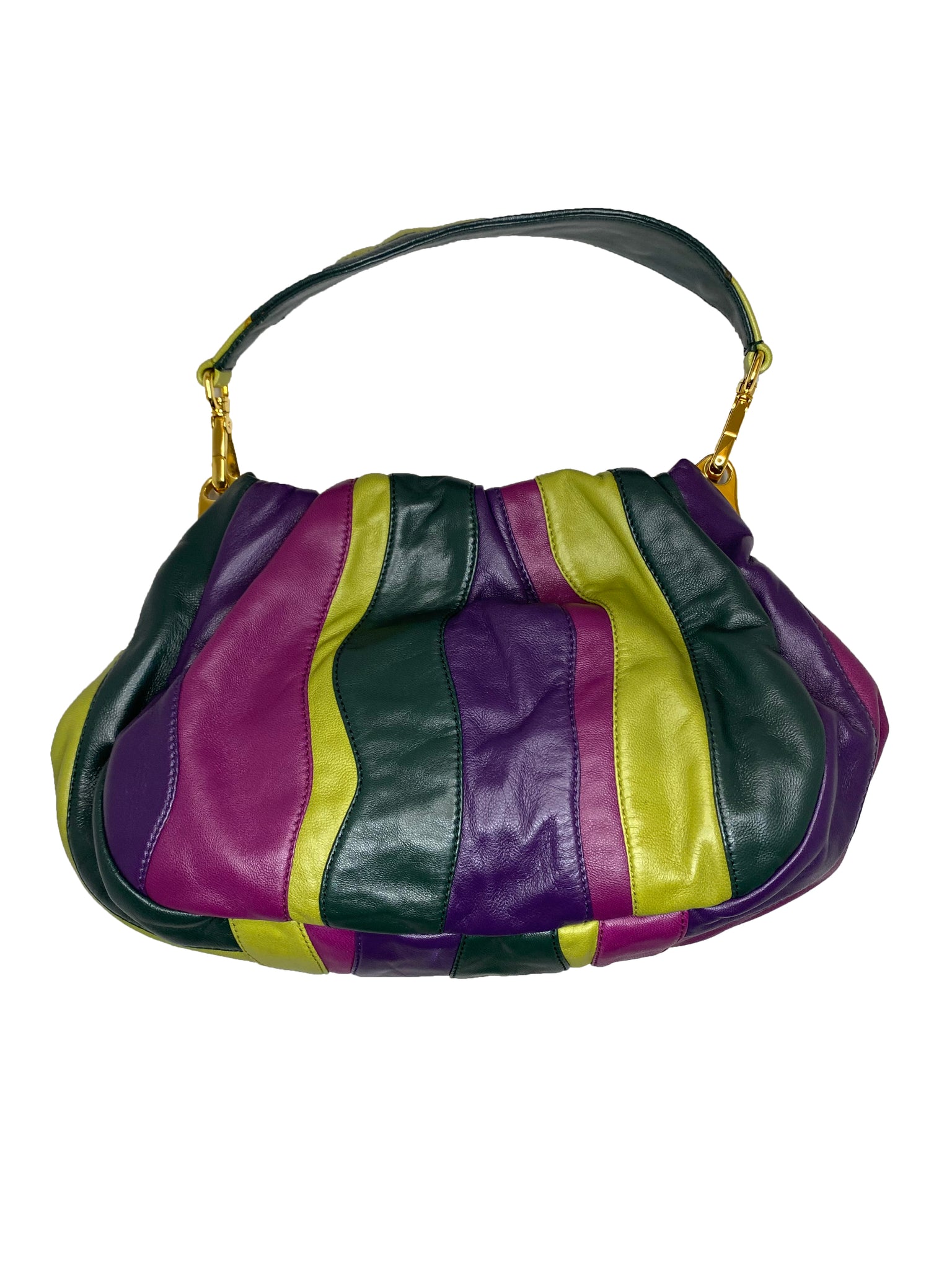 Multicoloured Striped Mini Bag