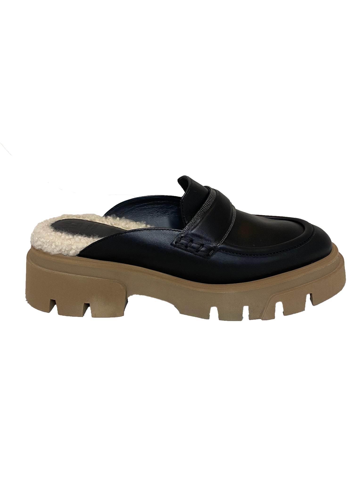 Shearling Lined Lug Sole Clogs