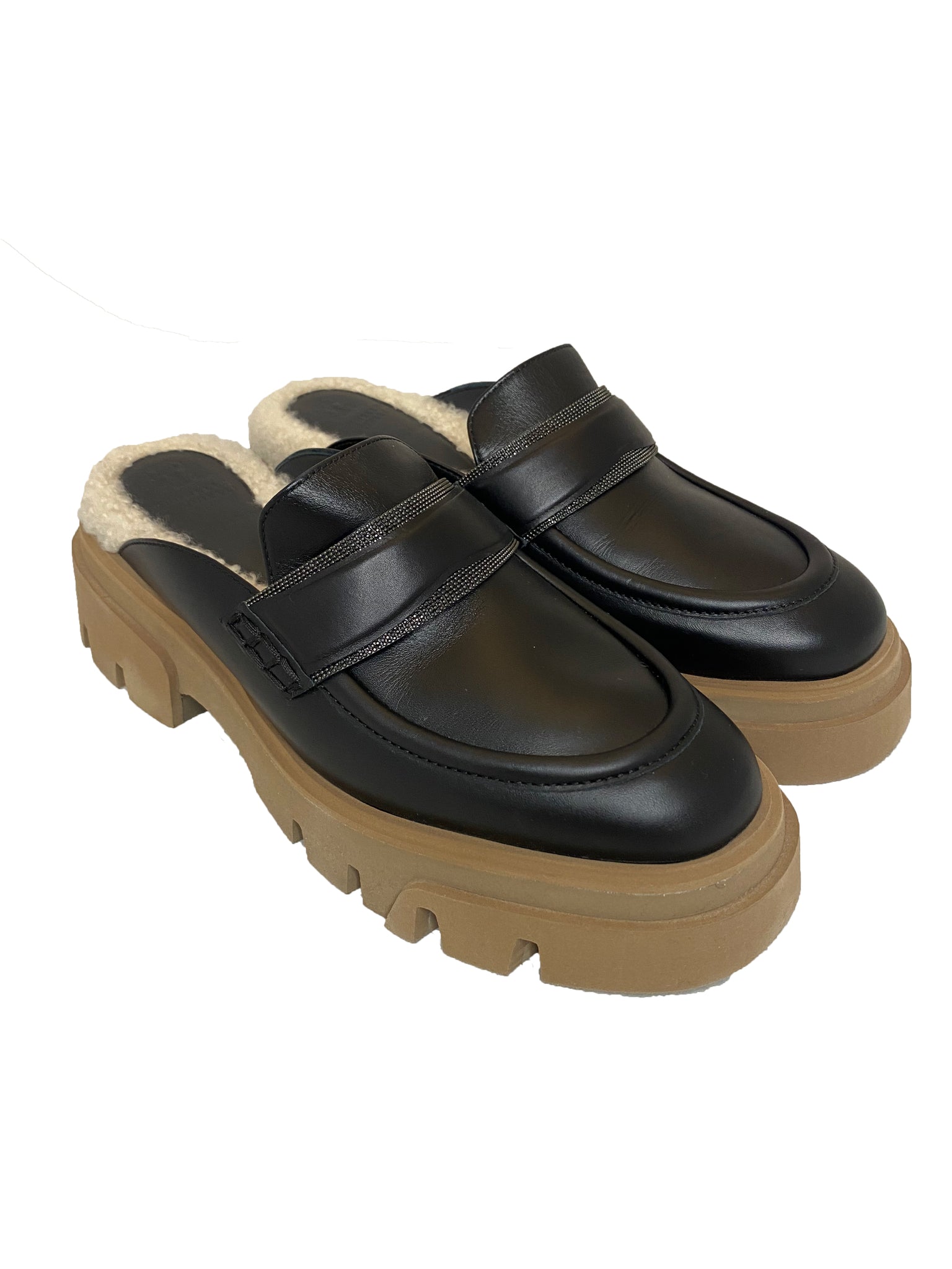 Shearling Lined Lug Sole Clogs