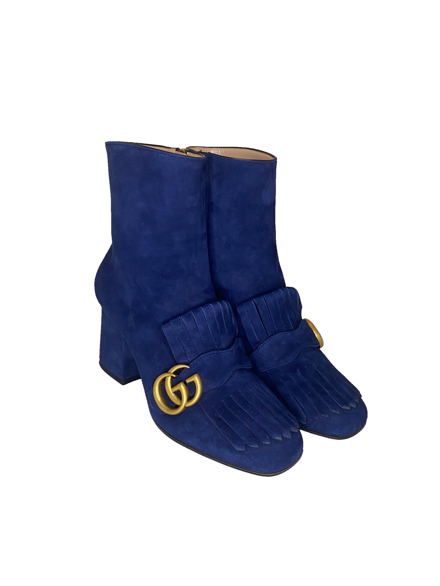 Blue Suede Marmont Booties