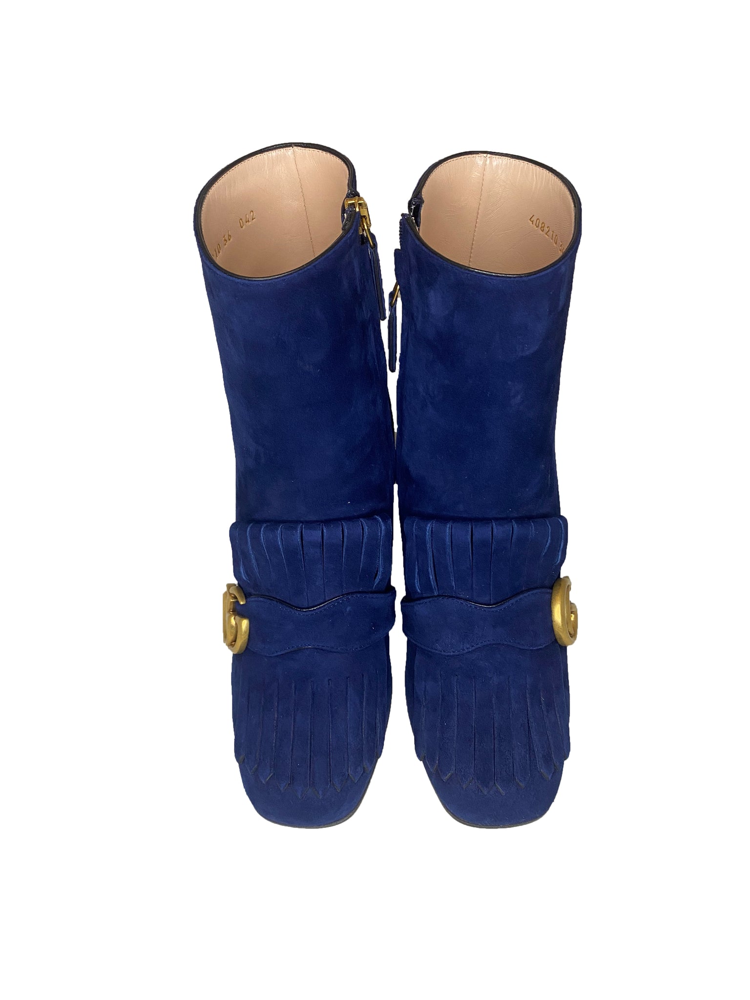Blue Suede Marmont Booties