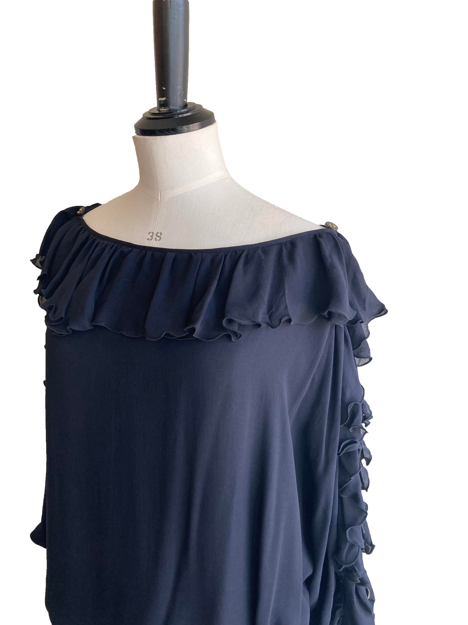 Frilled Silk Dress