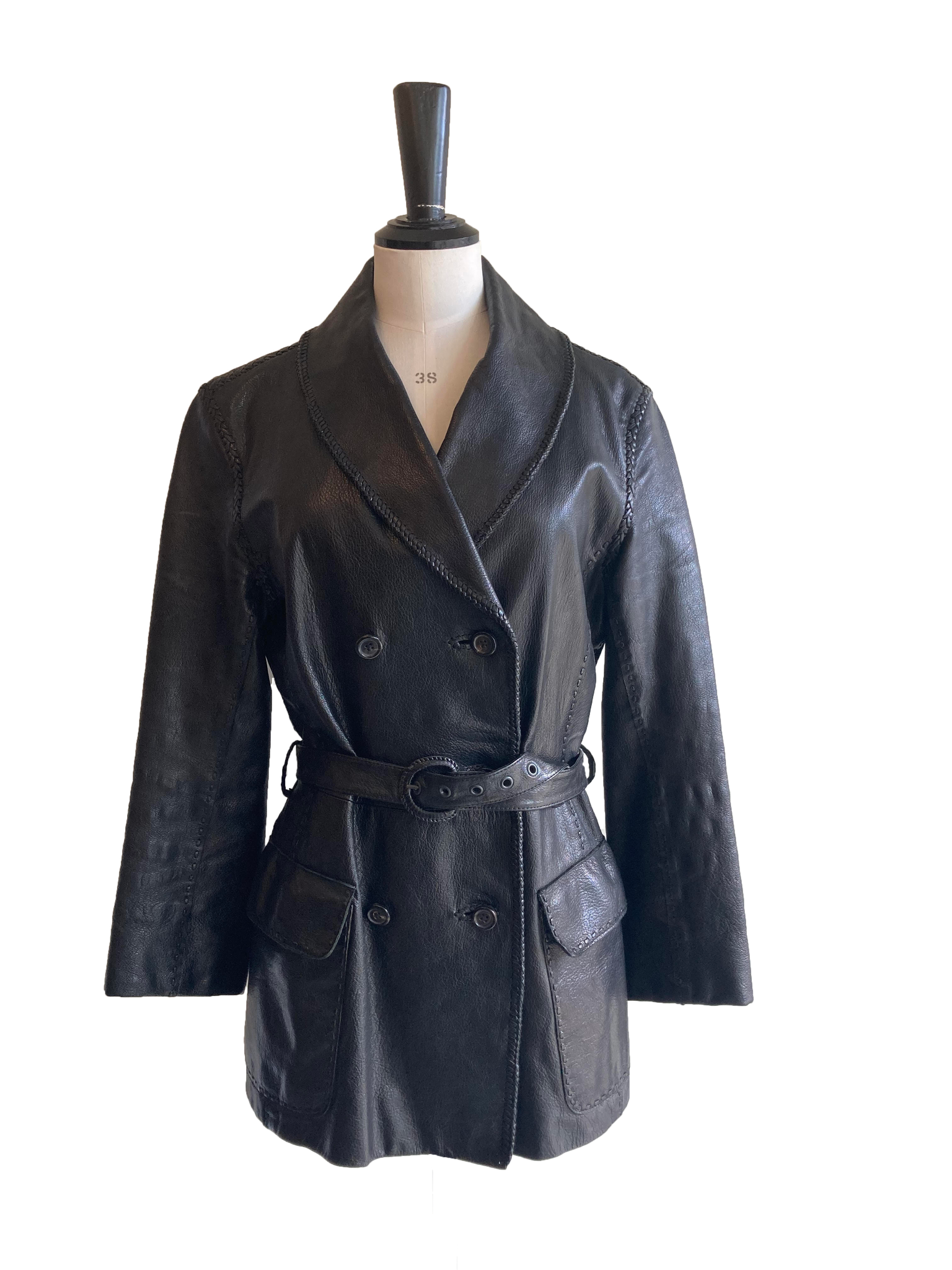 Vintage Belted Leather Jacket