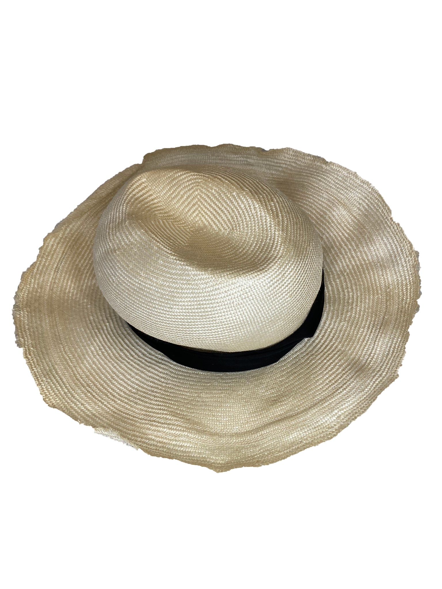 Natural Straw Hat With Grosgrain Ribbon