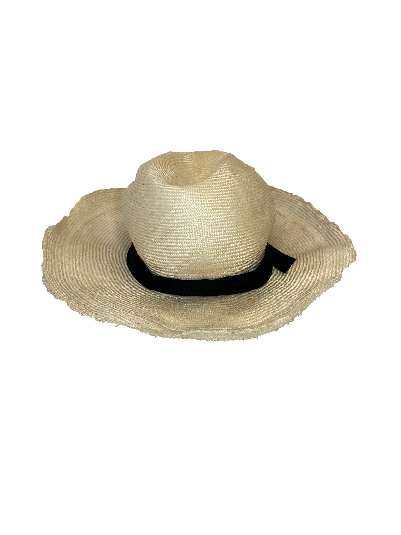 Natural Straw Hat With Grosgrain Ribbon
