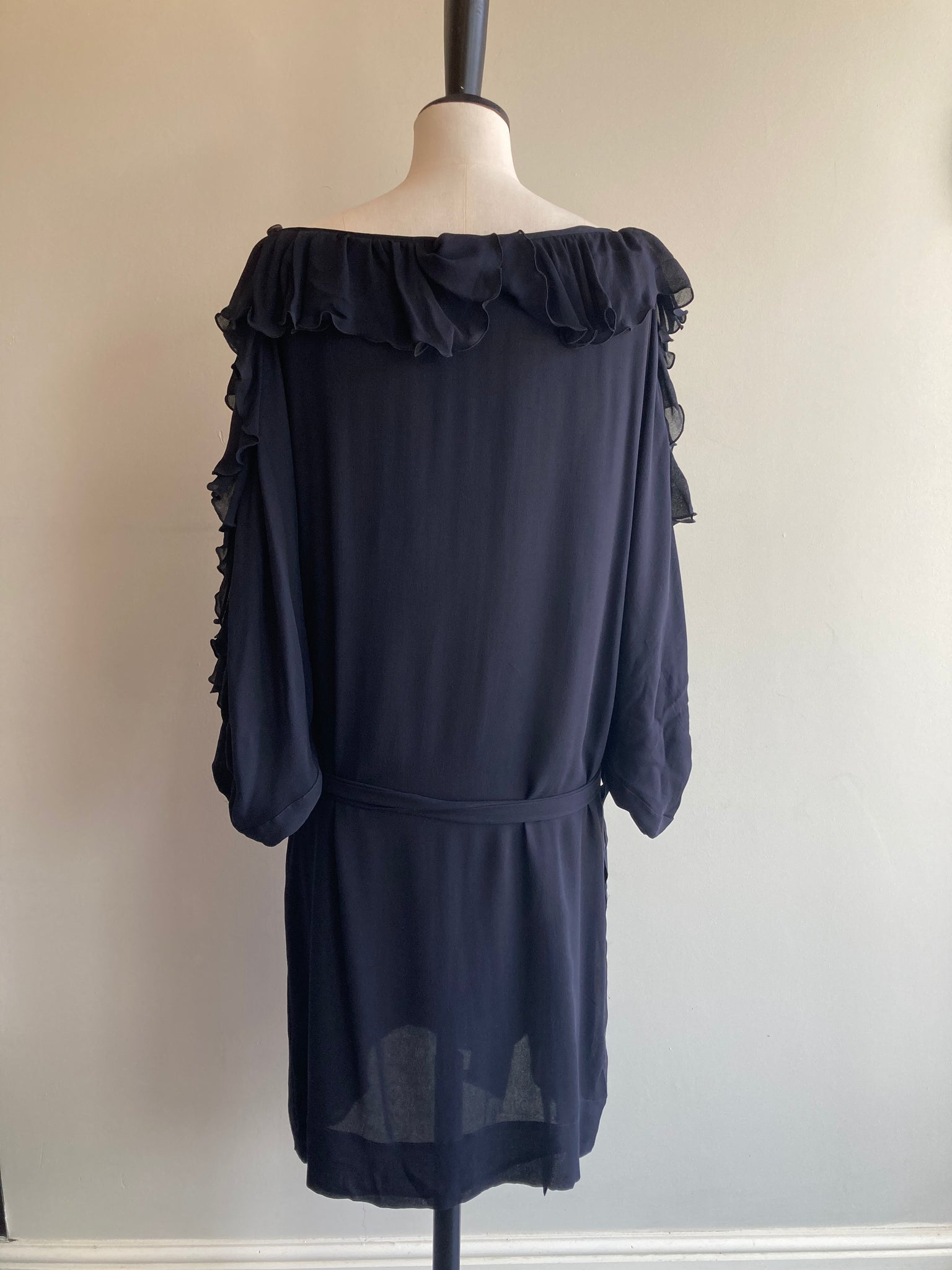 Frilled Silk Dress