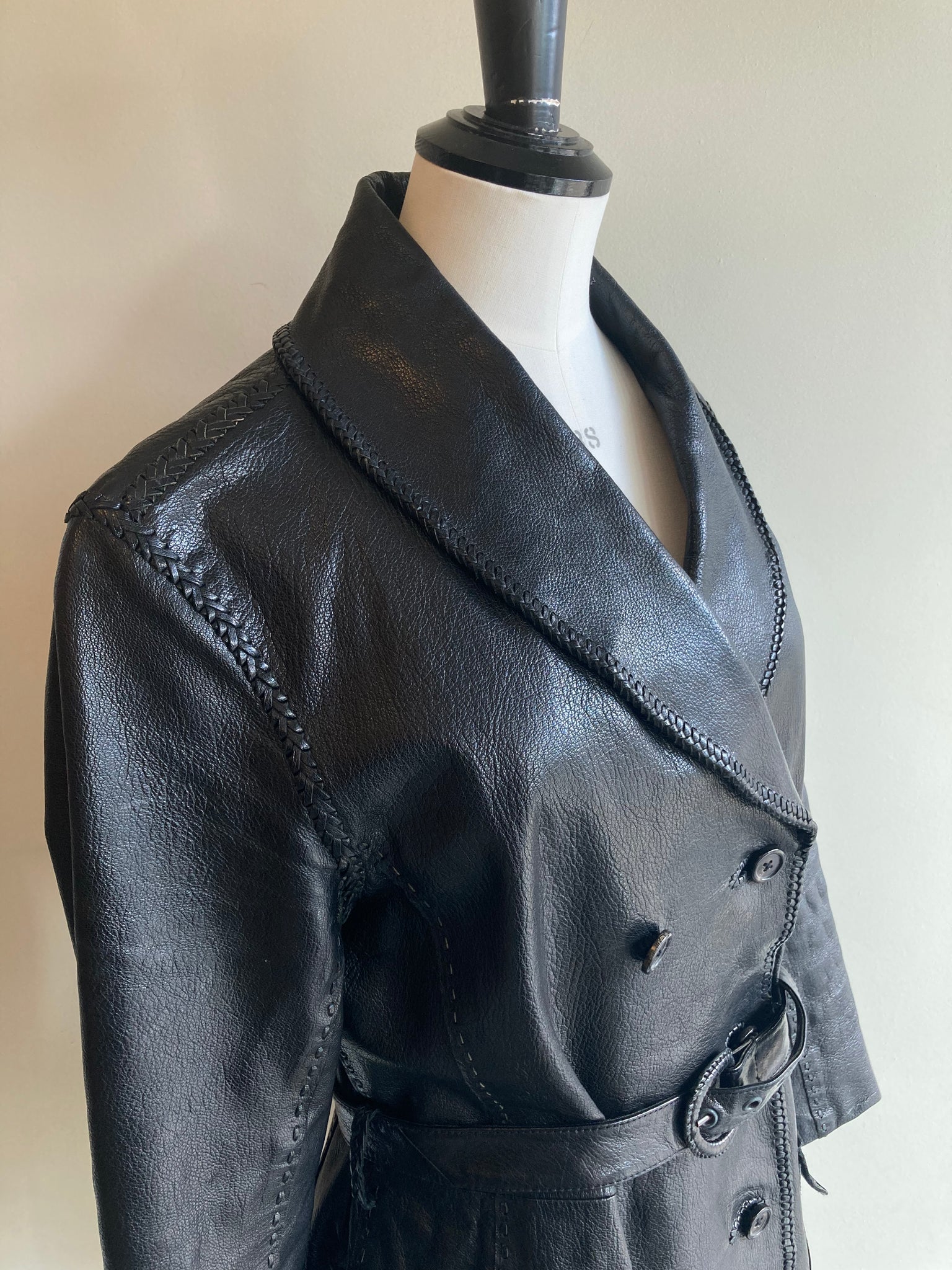 Vintage Belted Leather Jacket