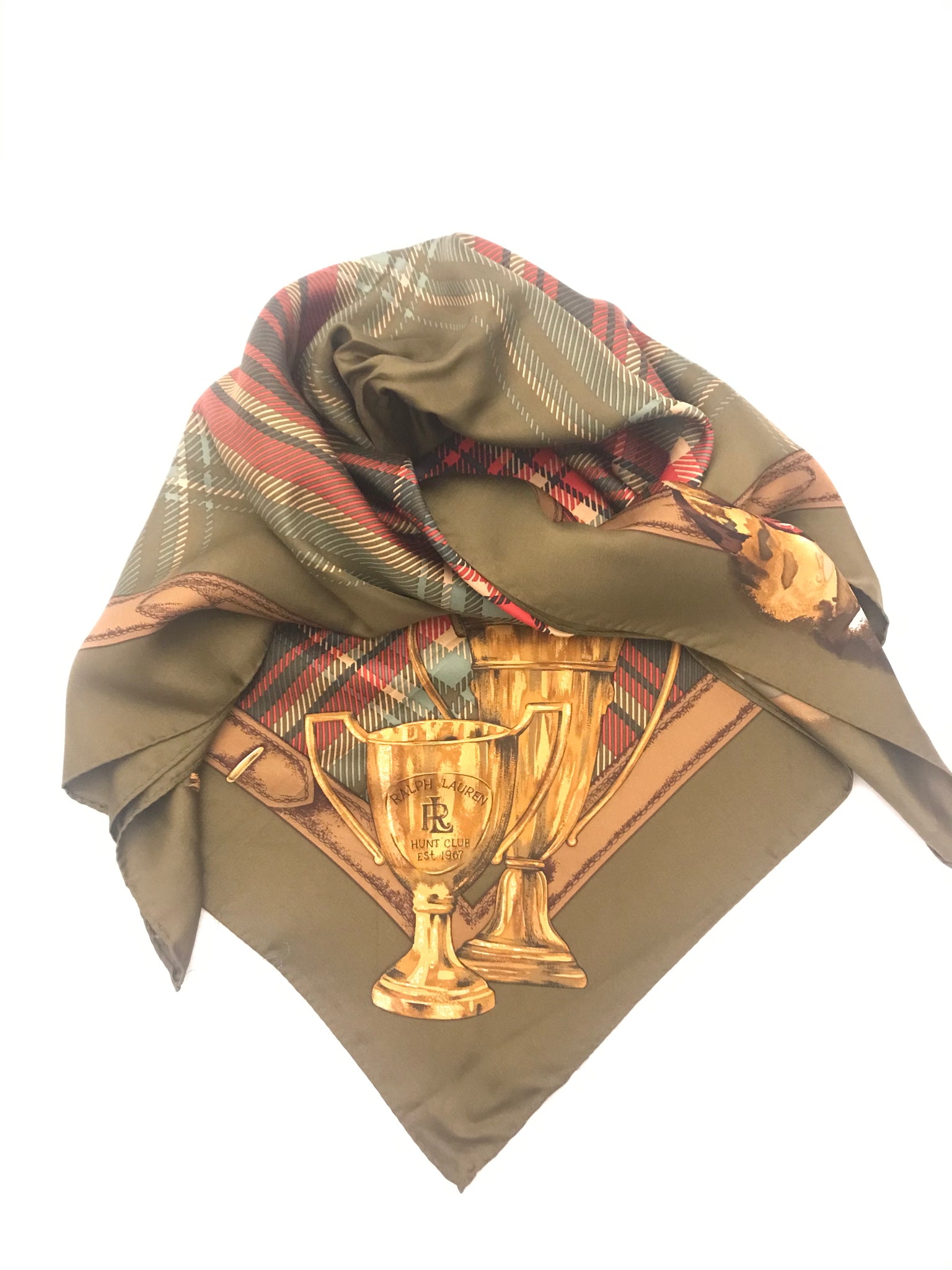Vintage Silk Tartan Scarf