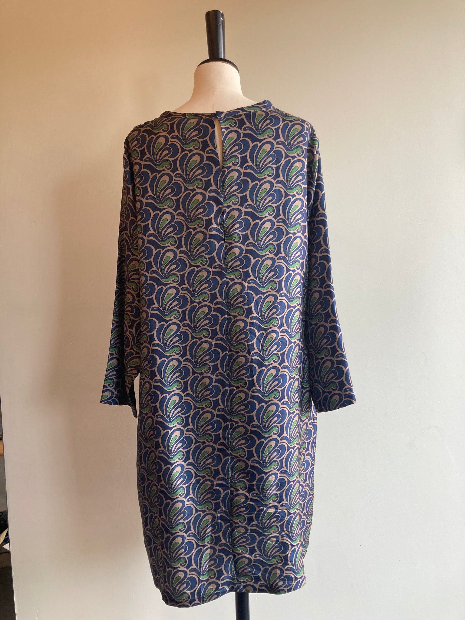 Silk Patterned Shift Dress