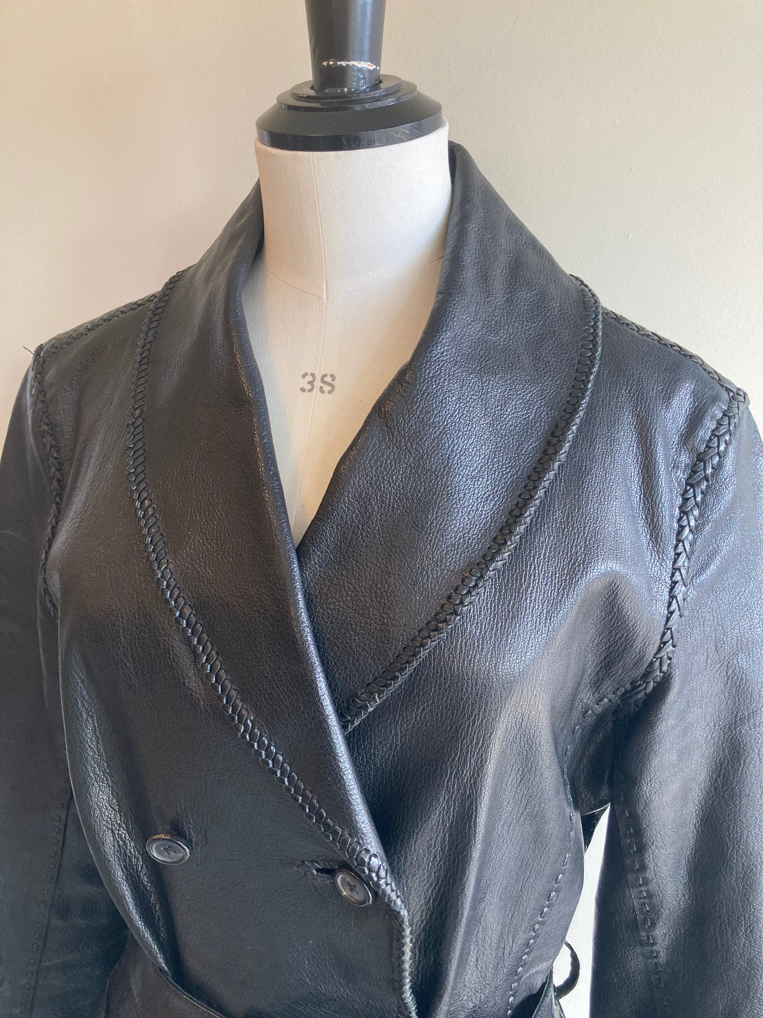 Vintage Belted Leather Jacket