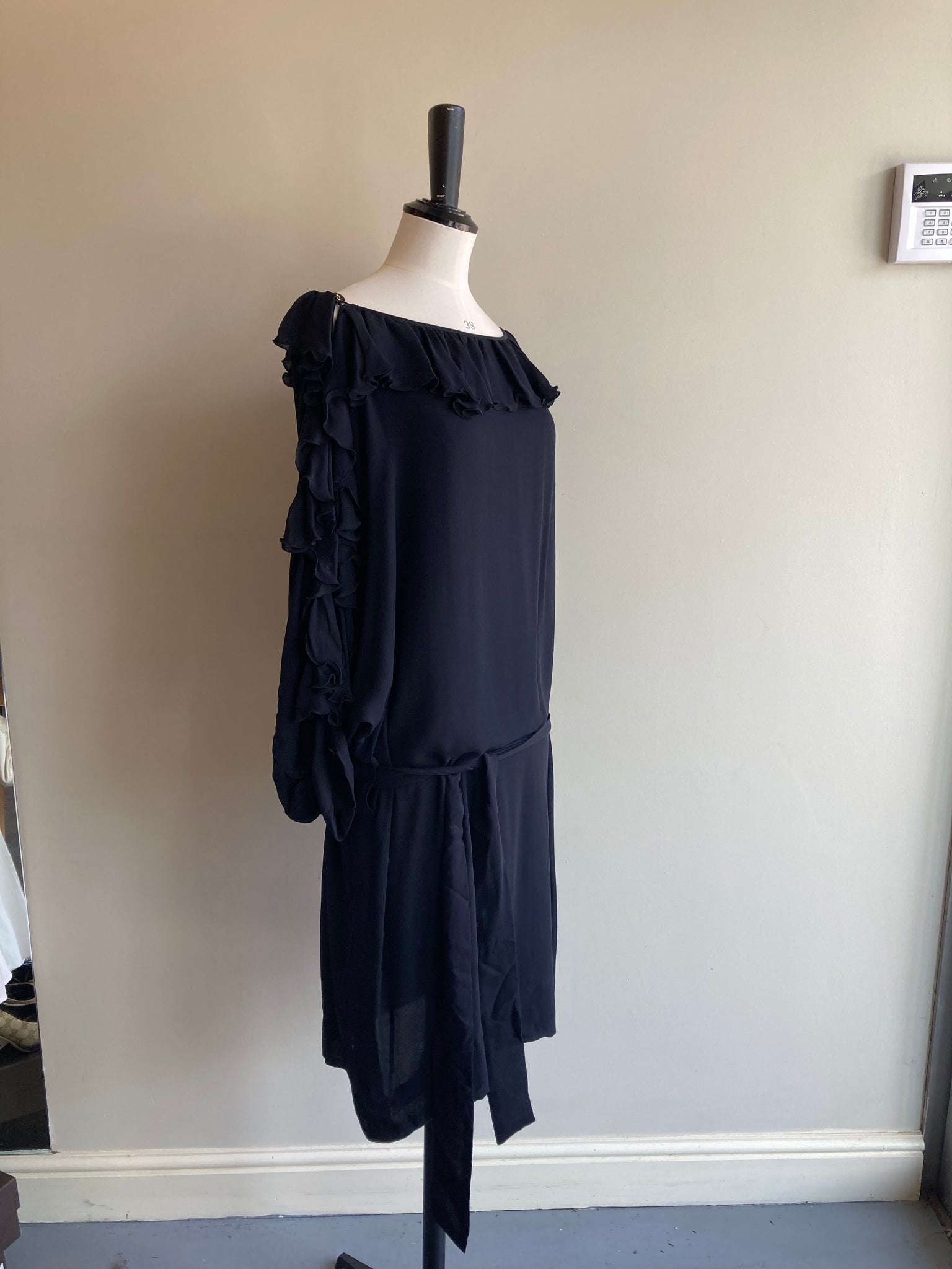 Frilled Silk Dress