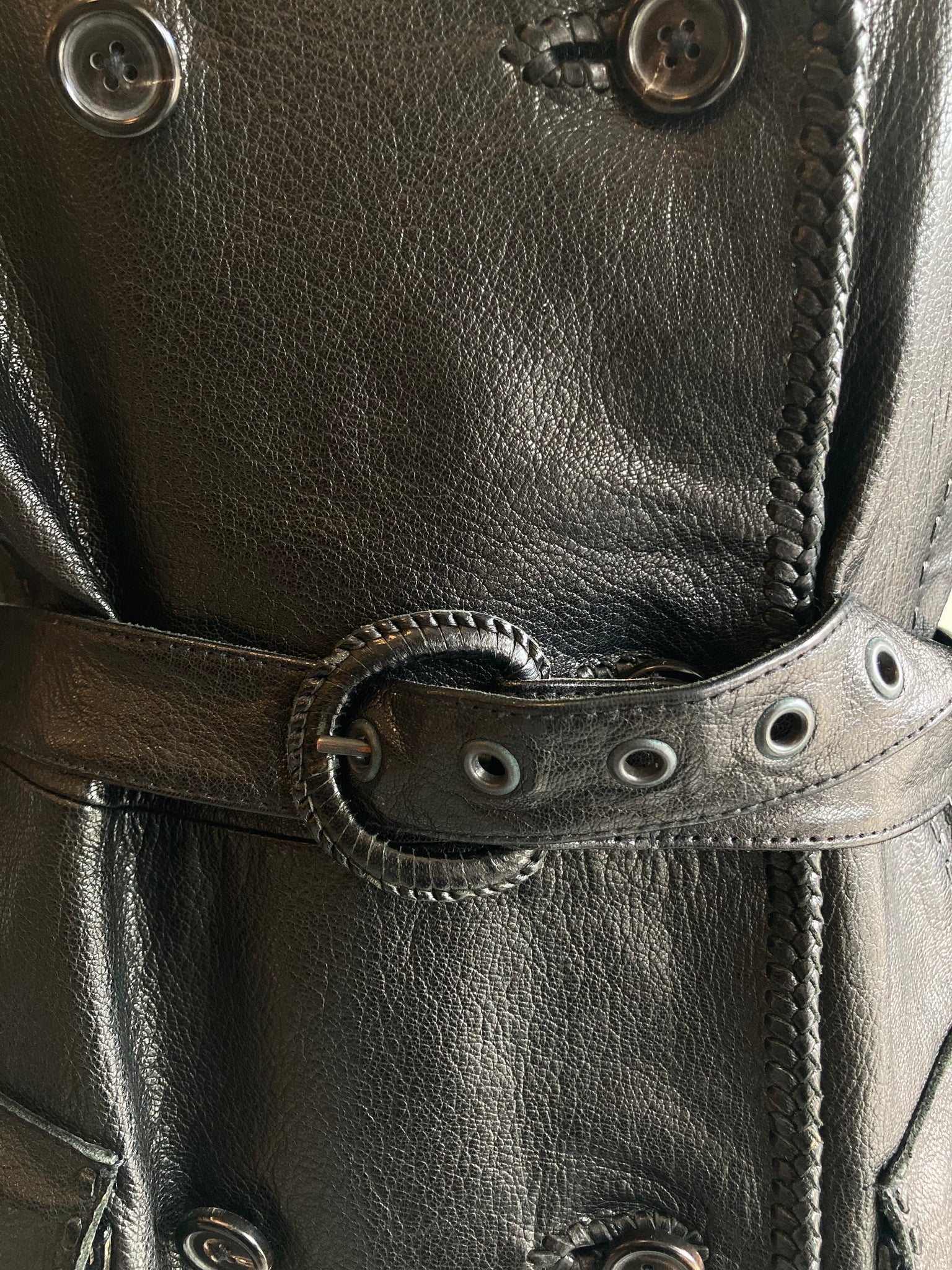 Vintage Belted Leather Jacket