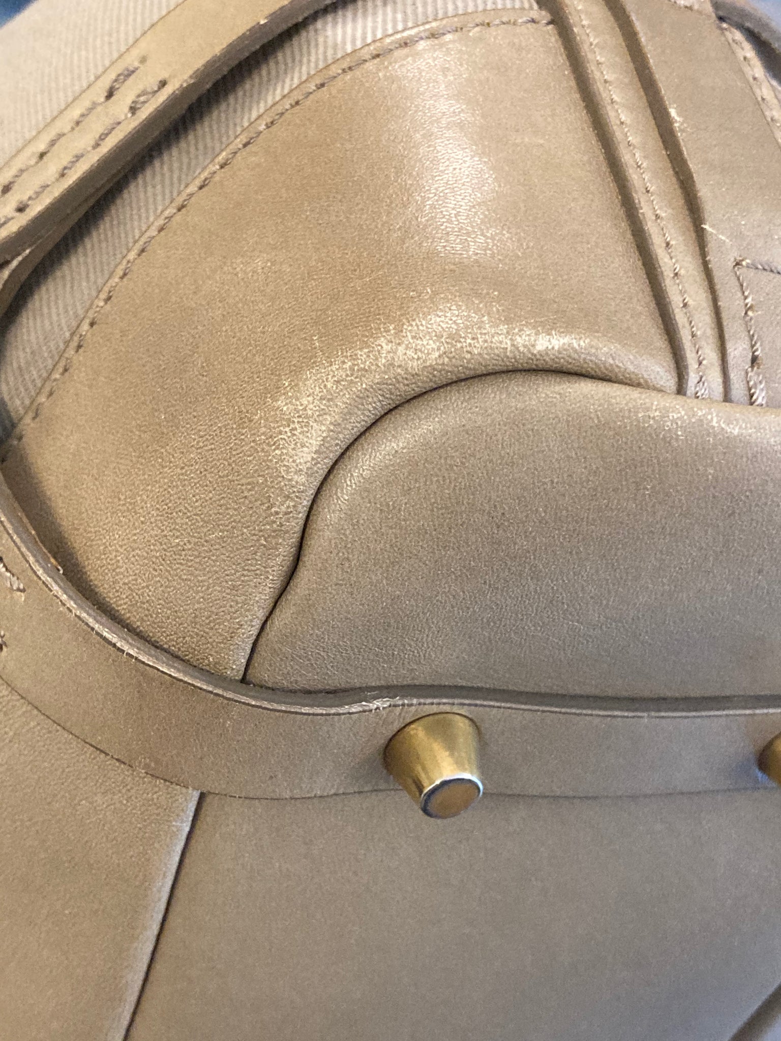 Leather and Check Shoulder Bag