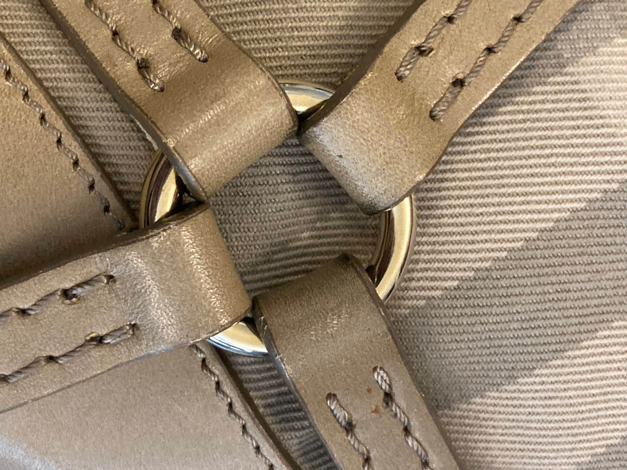 Leather and Check Shoulder Bag