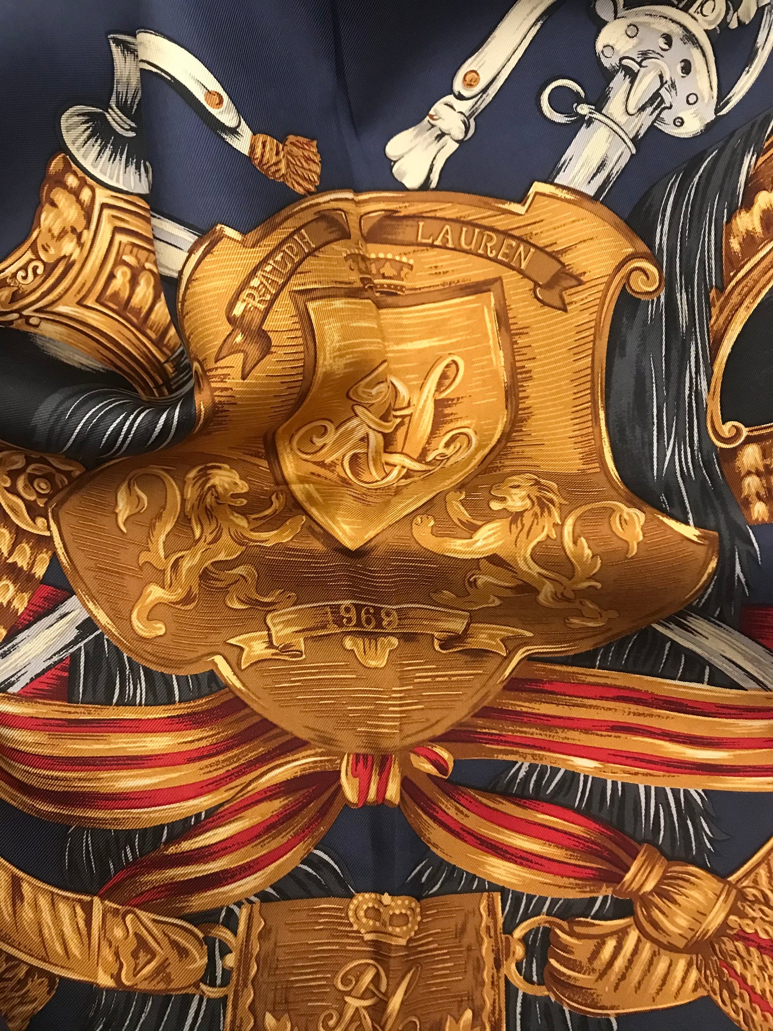 Vintage Silk Medal Scarf