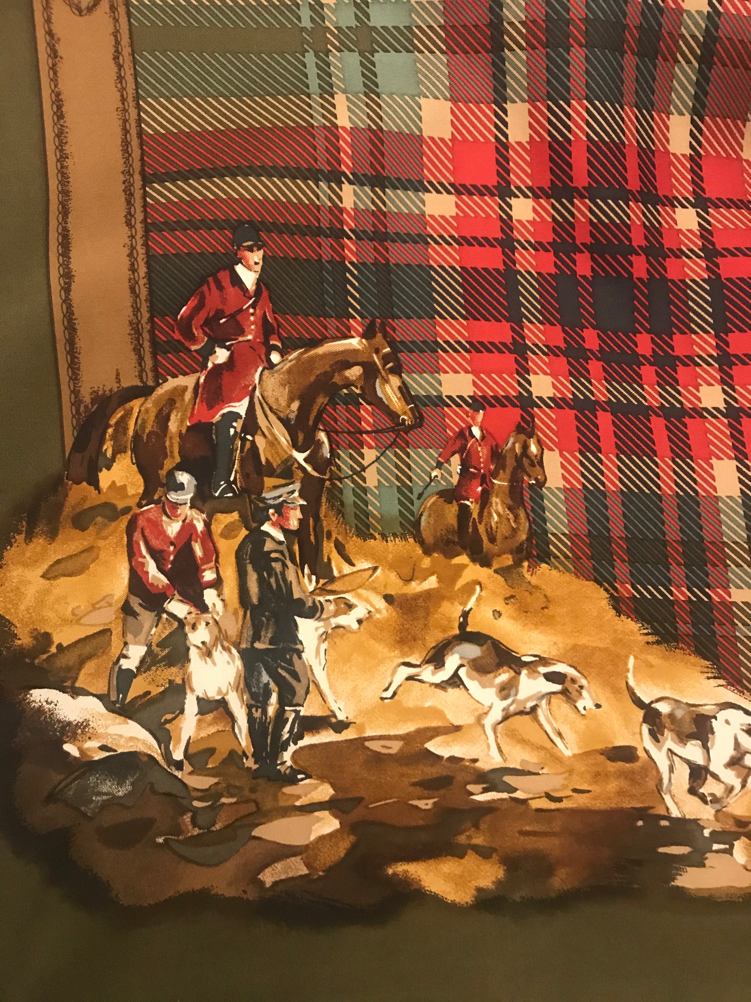 Vintage Silk Tartan Scarf