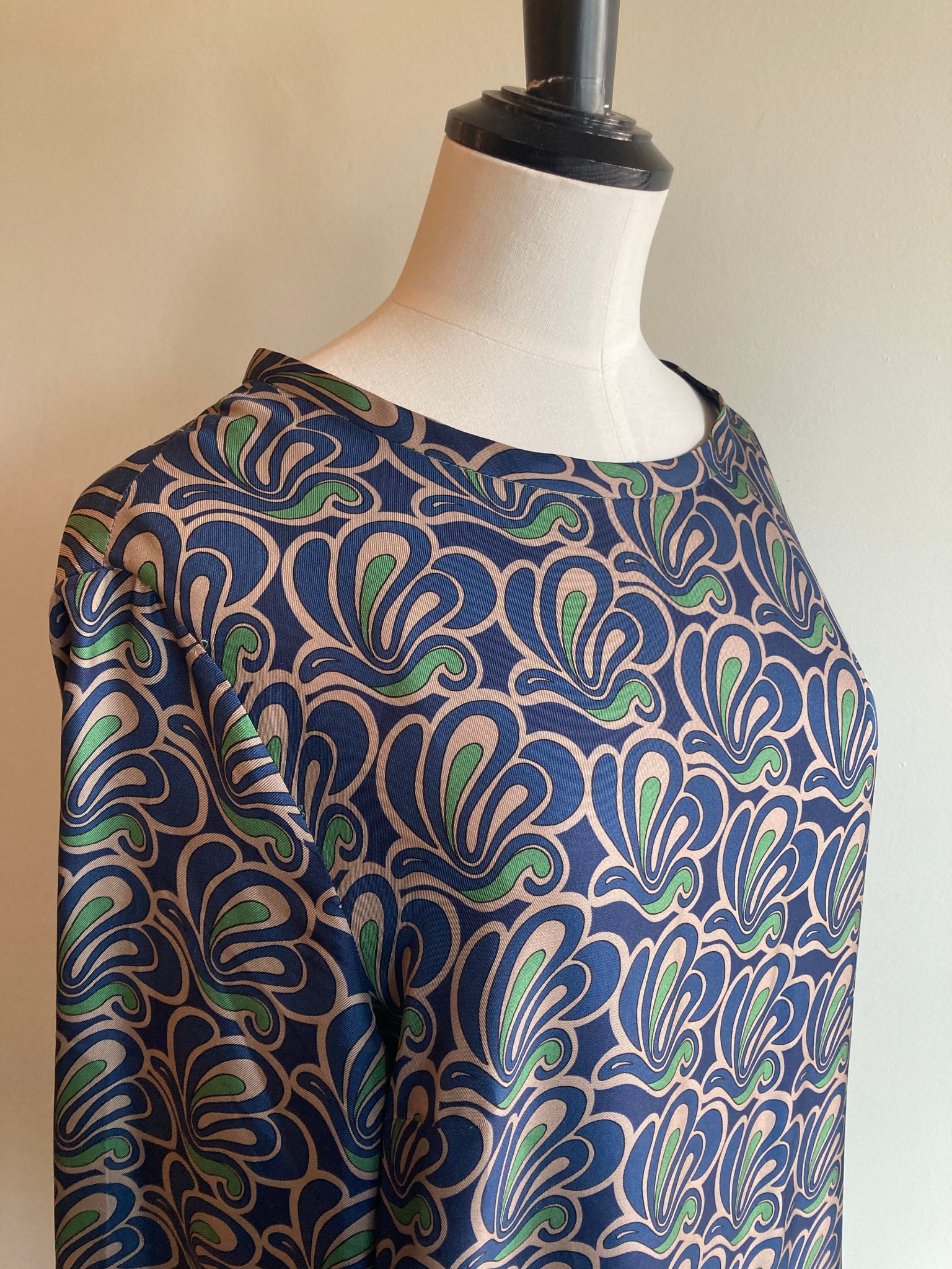 Silk Patterned Shift Dress