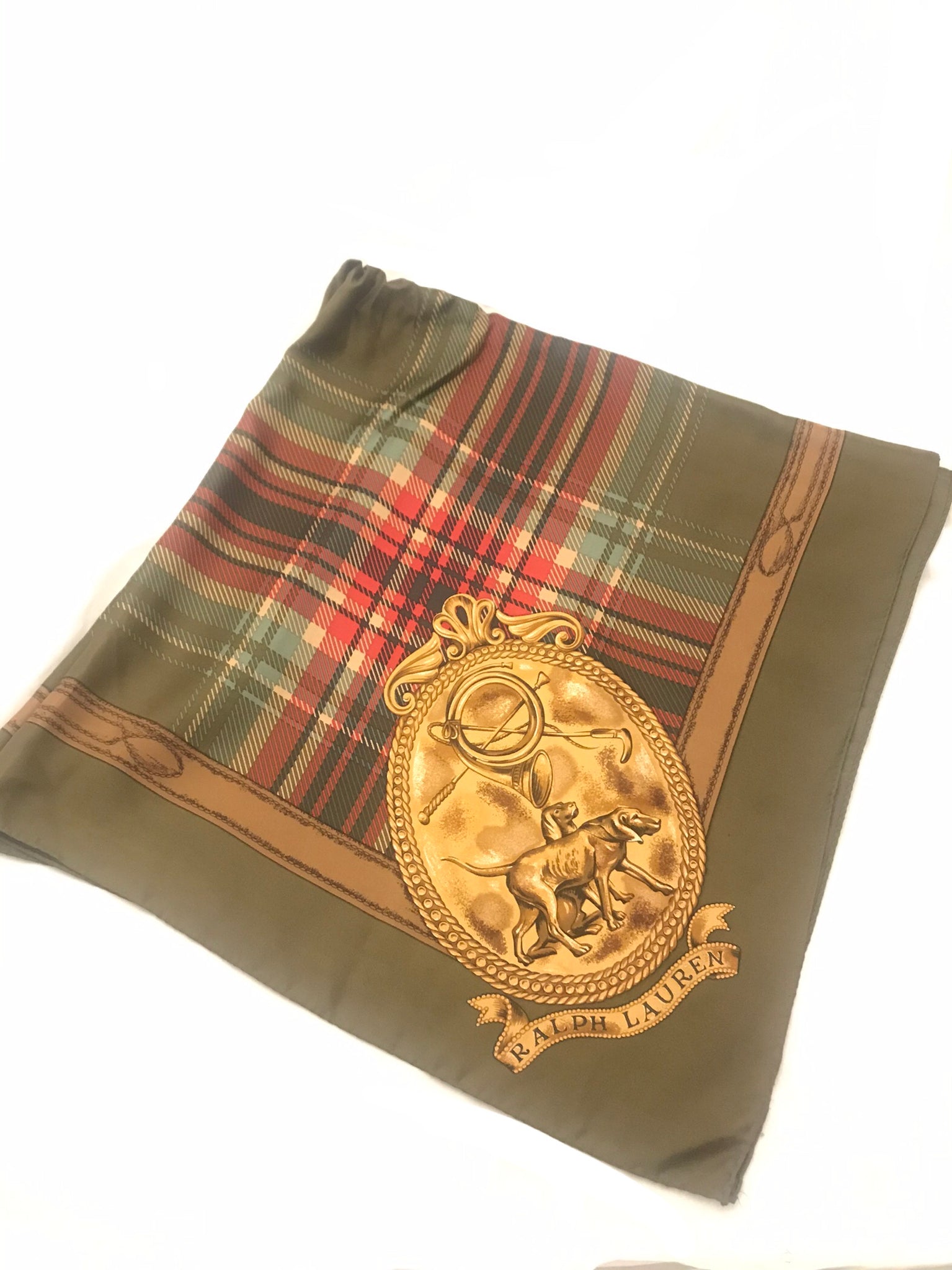 Vintage Silk Tartan Scarf