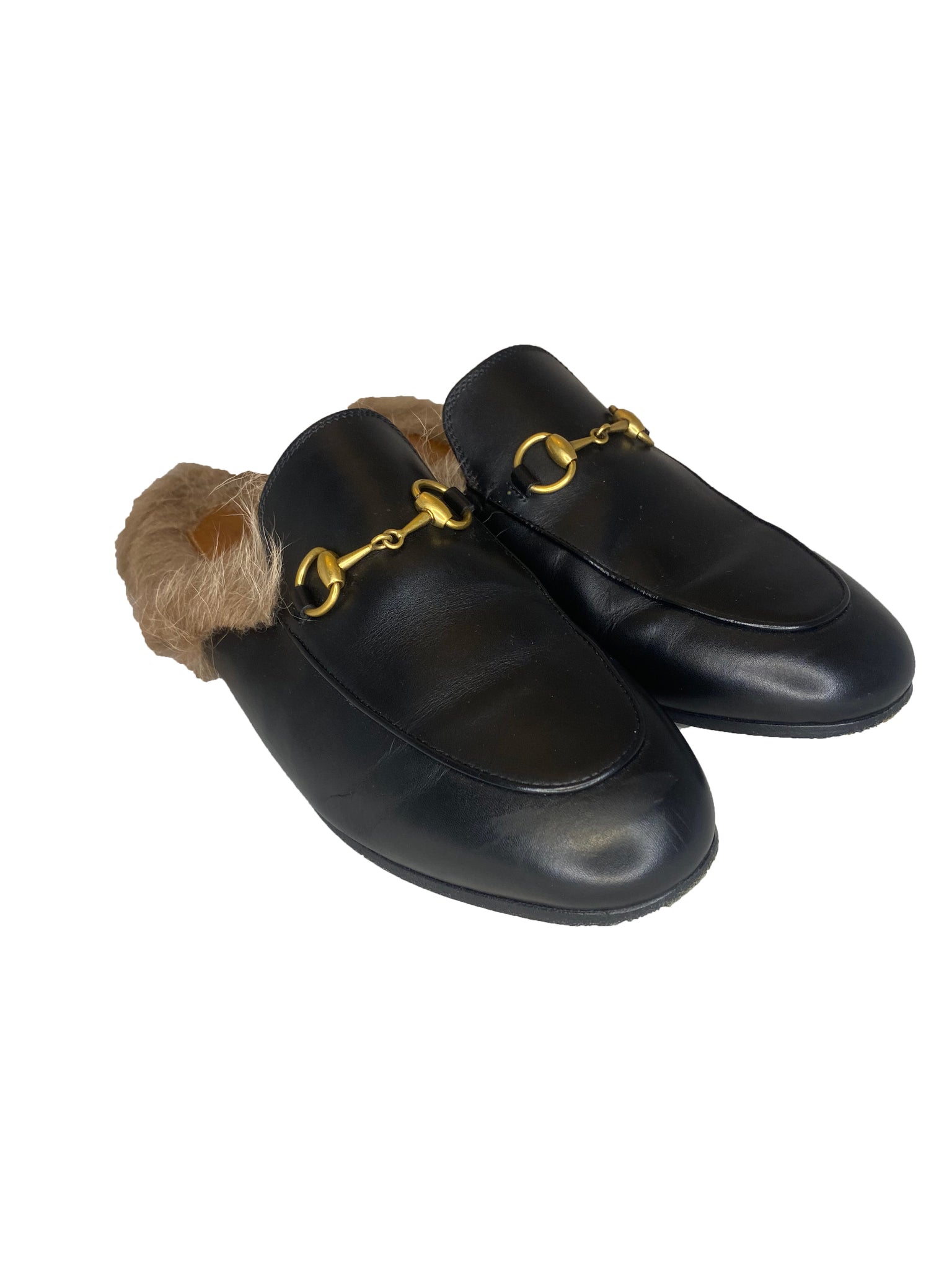 Princetown Horsebit Shearling Slides