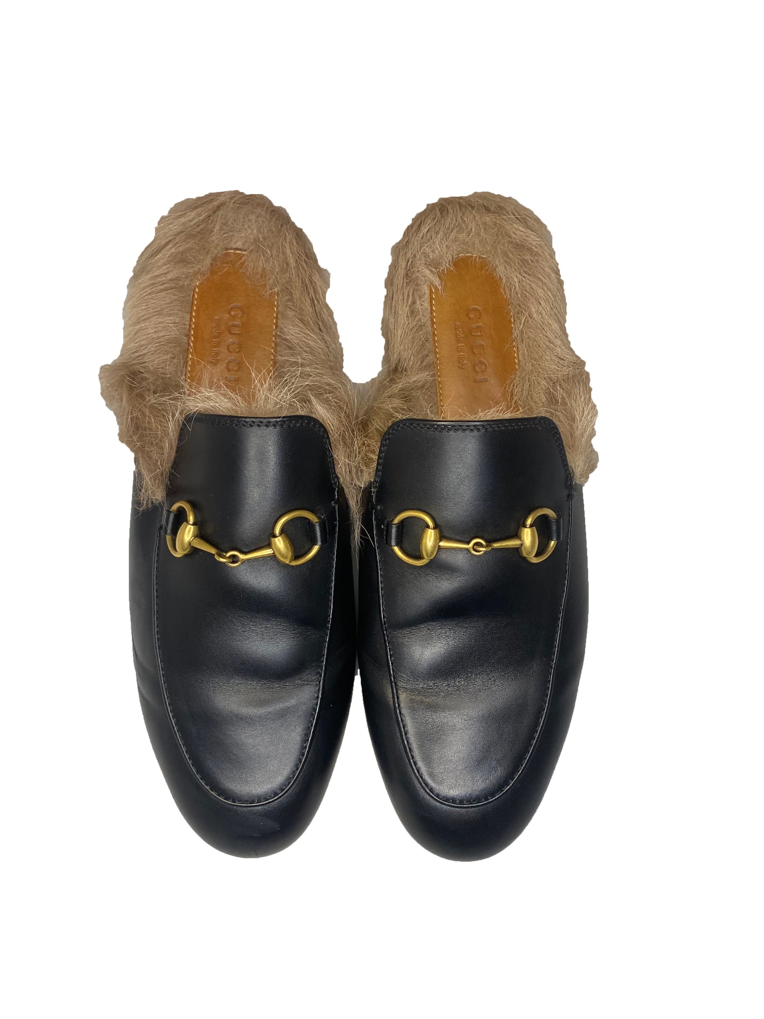 Princetown Horsebit Shearling Slides