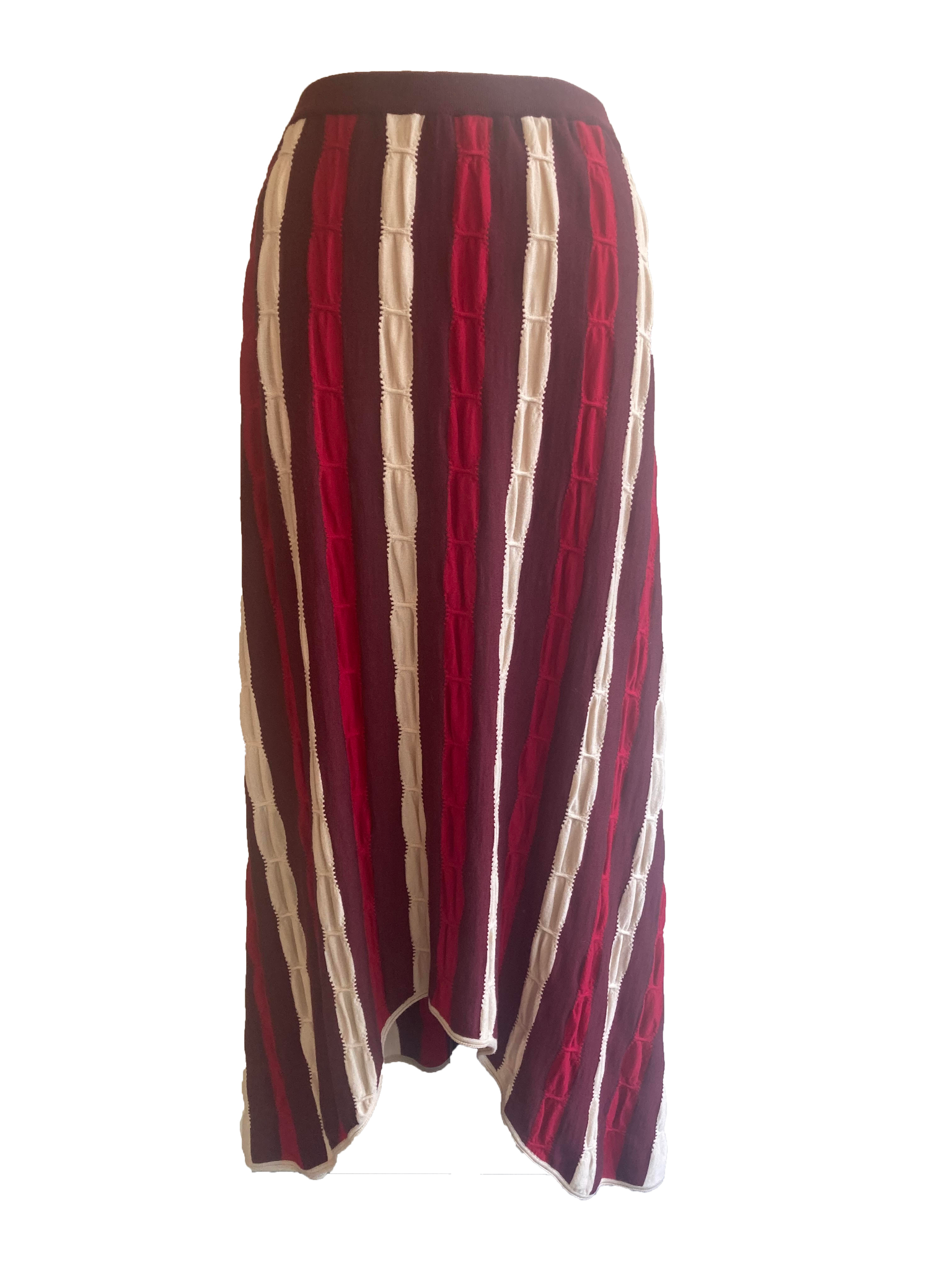 Wool Striped Maxi Skirt