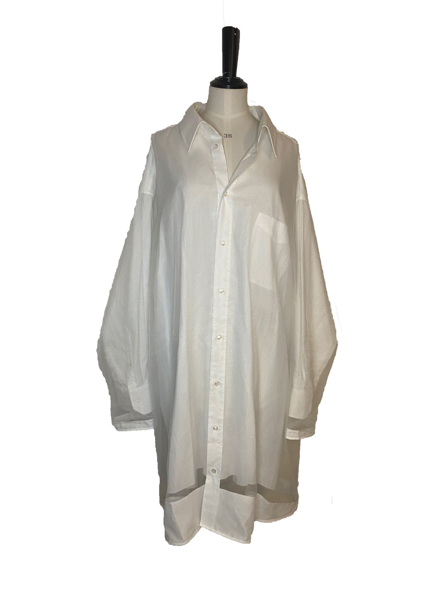Sheer Overlay Shirt Dress