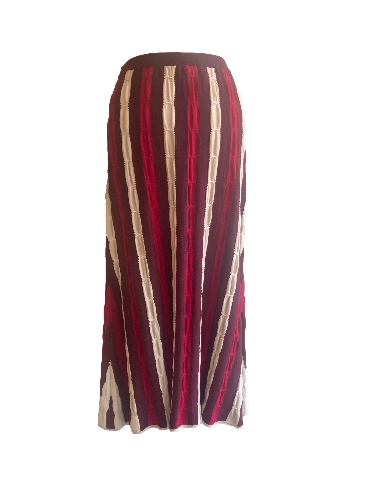 Wool Striped Maxi Skirt