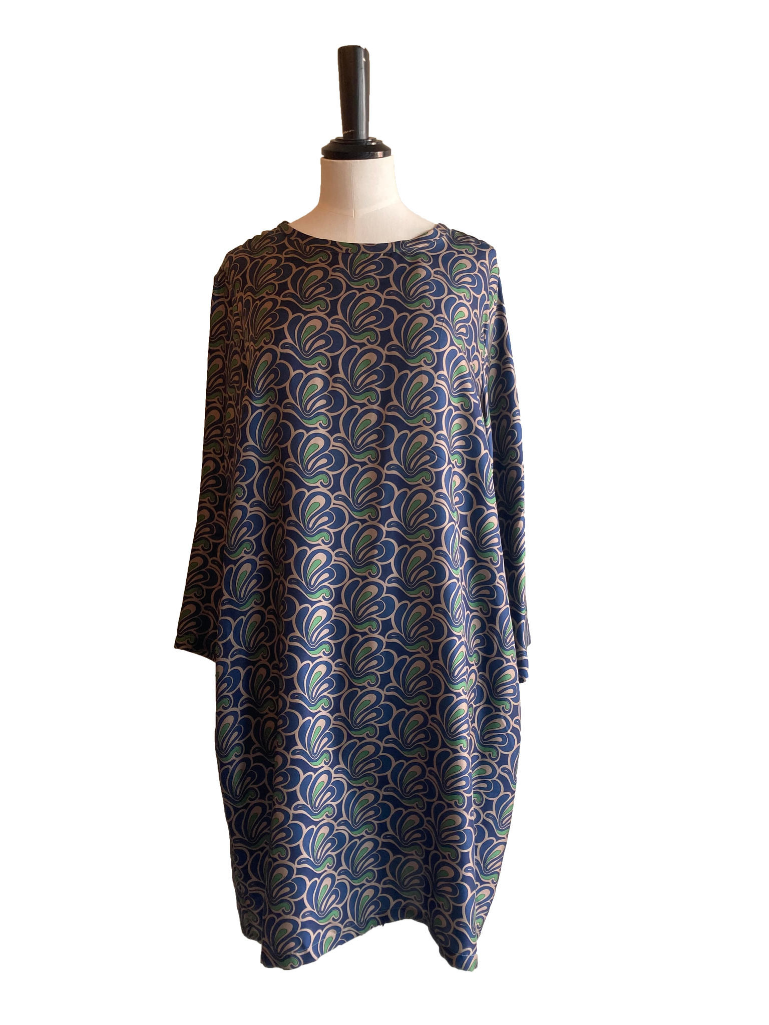 Silk Patterned Shift Dress