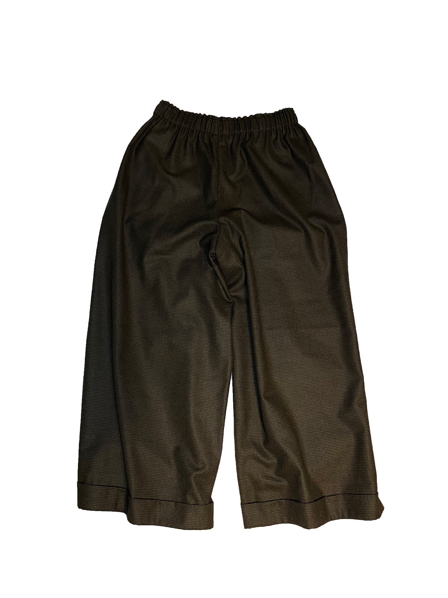 Houndstooth Check Wool Trousers