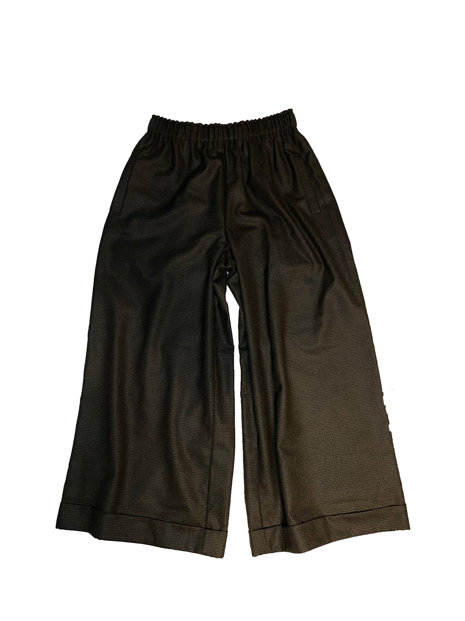 Houndstooth Check Wool Trousers