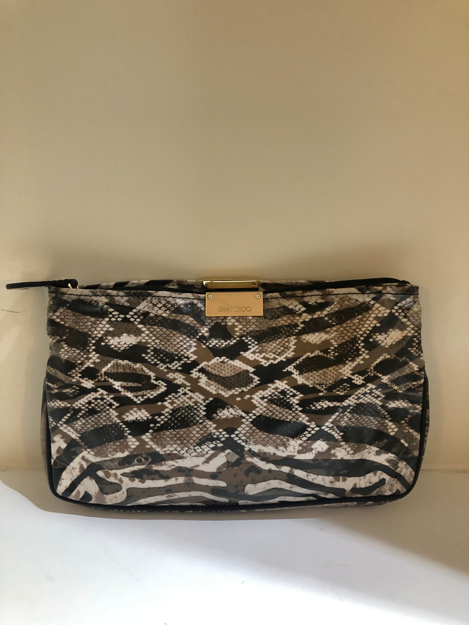 Isabella's Wardrobe Jimmy Choo Animal Print Clutch.