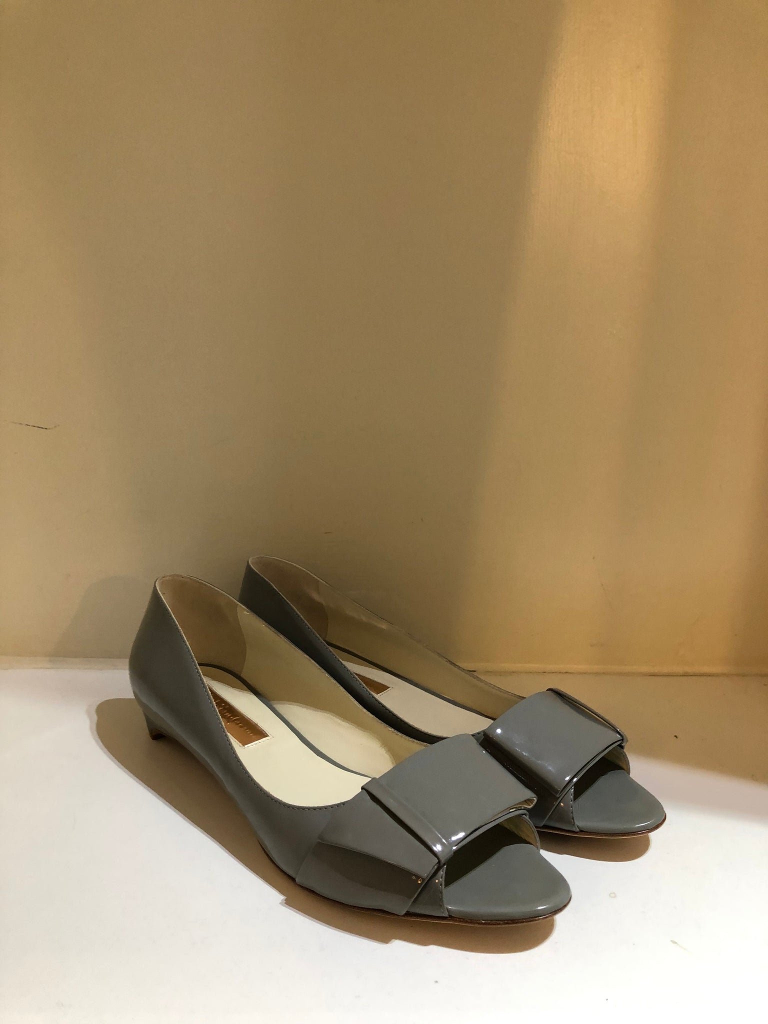 Isabella's Wardrobe Rupert Sanderson Patent Open Toe Flats.