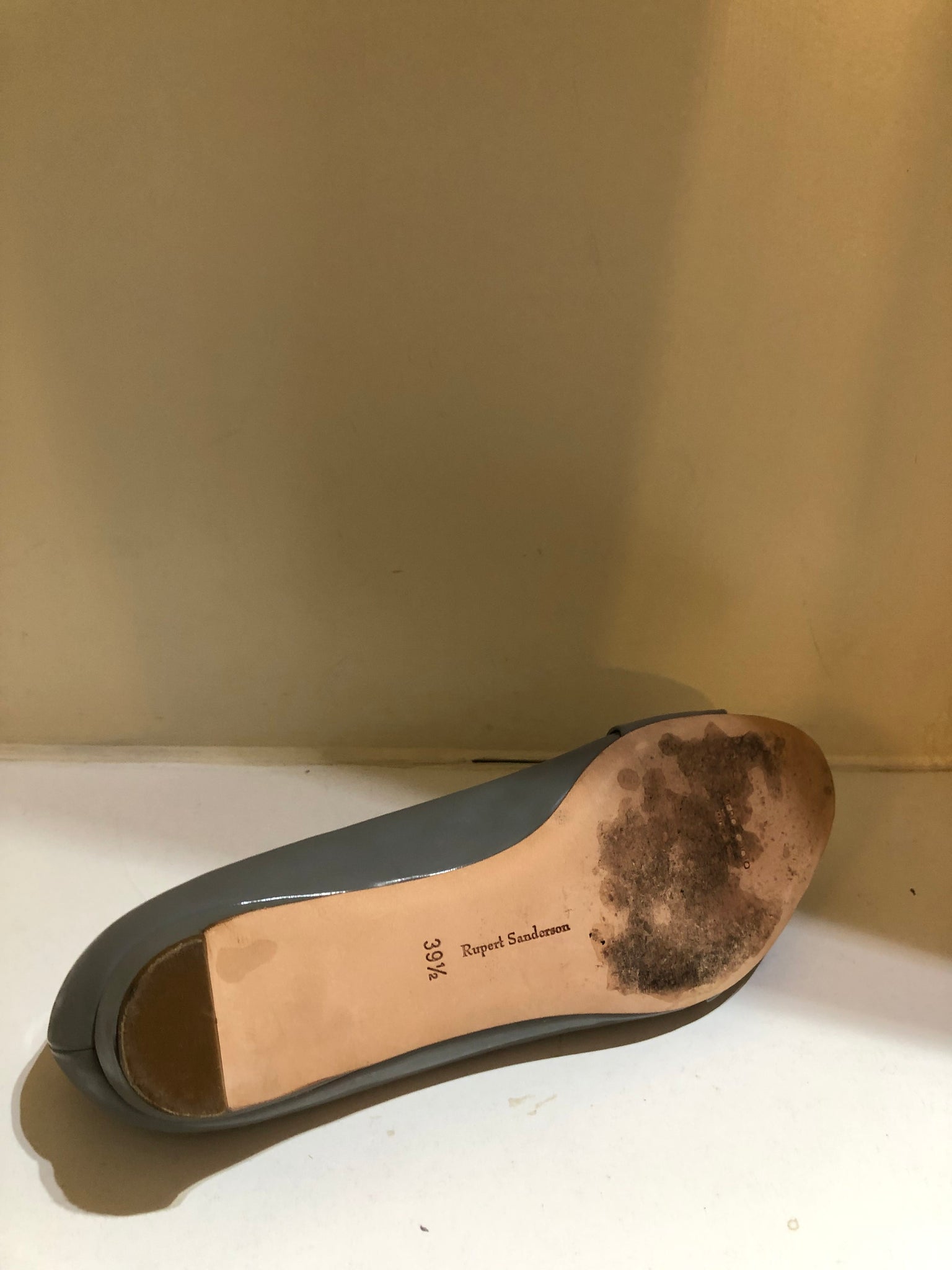 Isabella's Wardrobe Rupert Sanderson Patent Open Toe Flats.