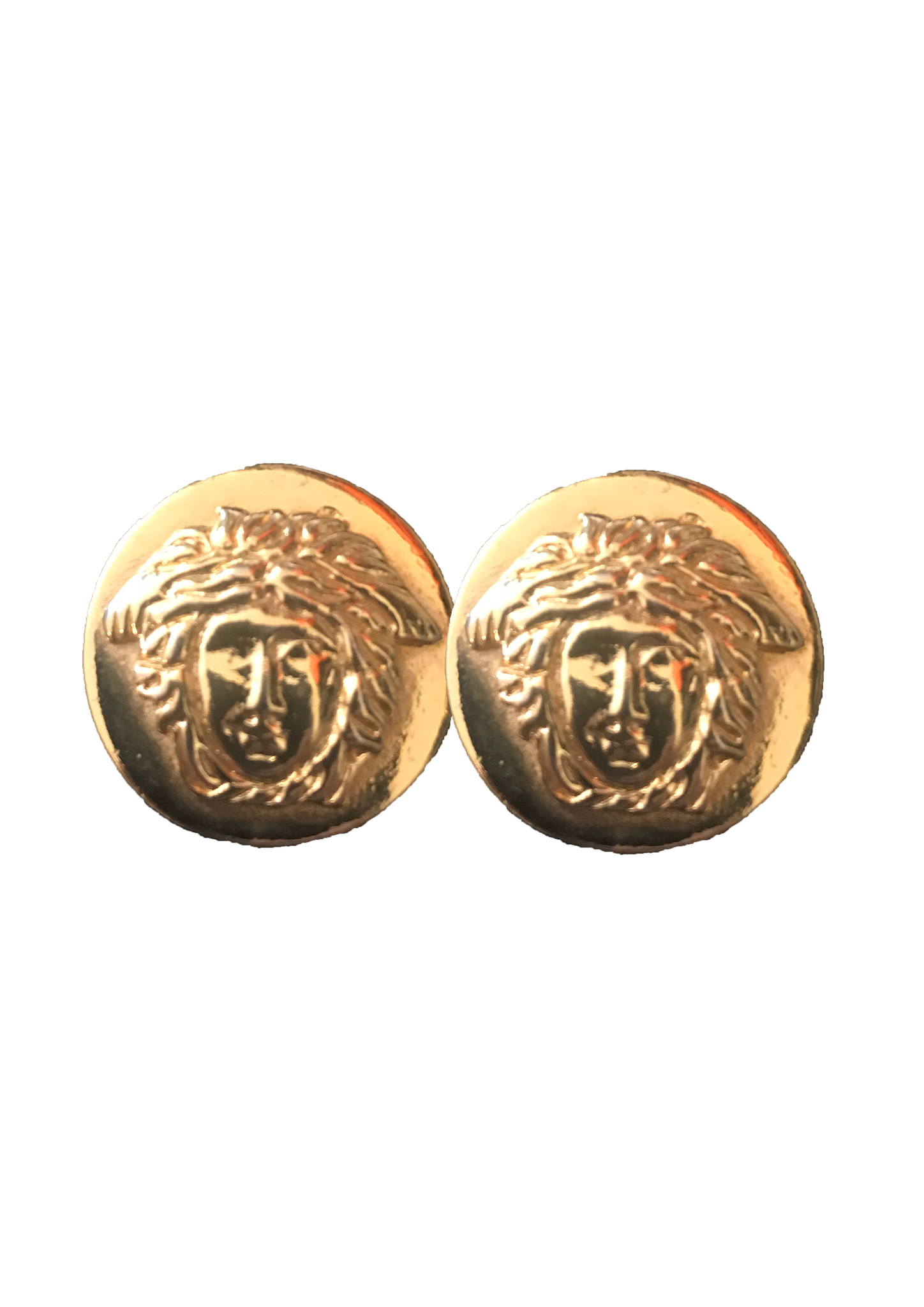 Vintage Medusa Disk Earrings