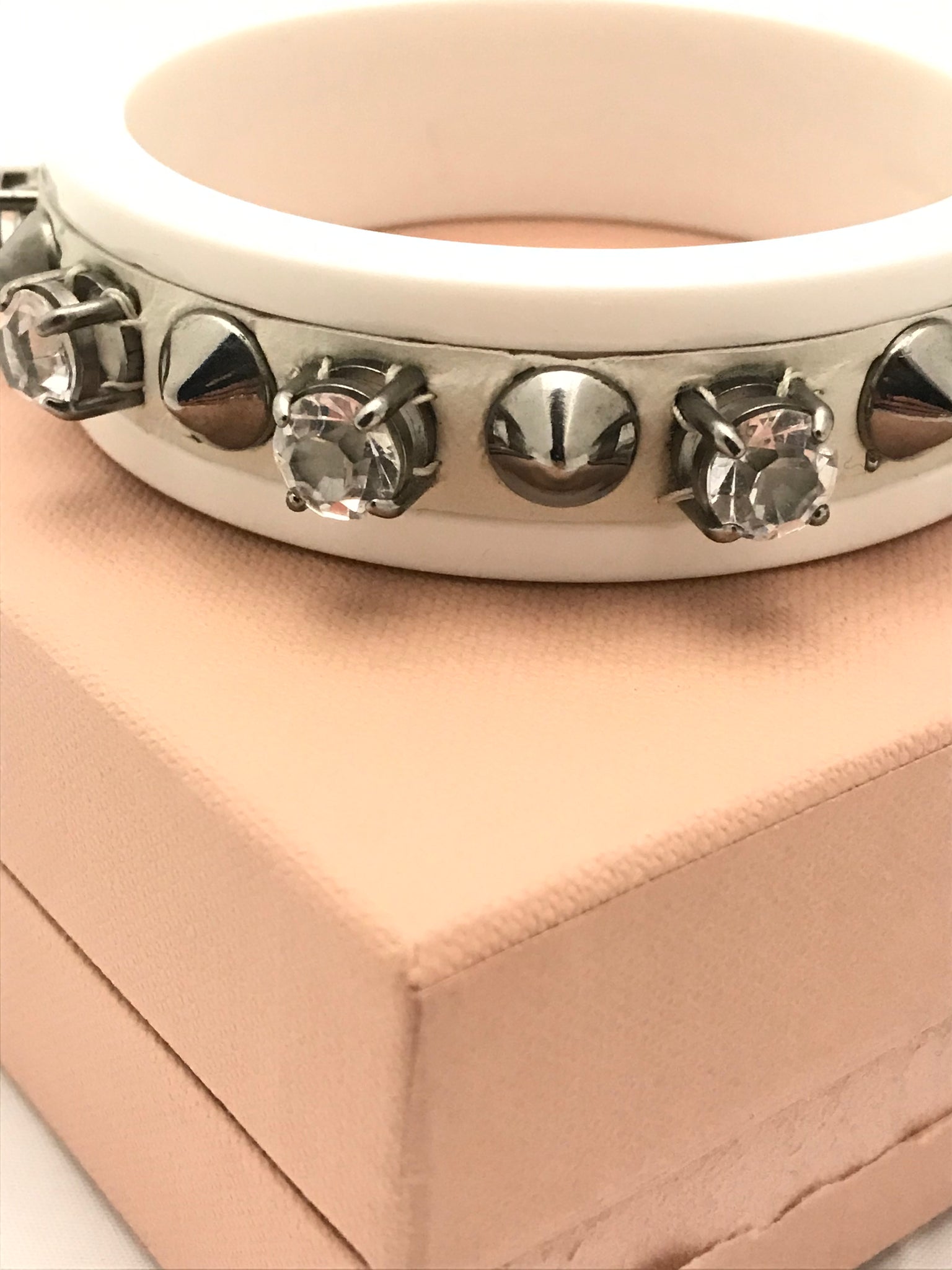 Isabella's Wardrobe Miu Miu Plastic Embellished Bangle.