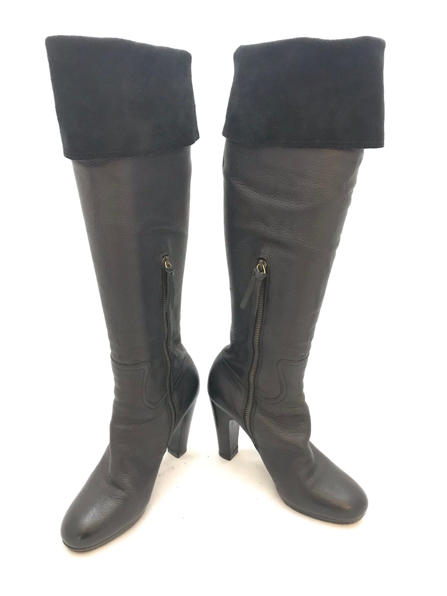 Isabella's Wardrobe Miu Miu Fold Over Knee High Boots.