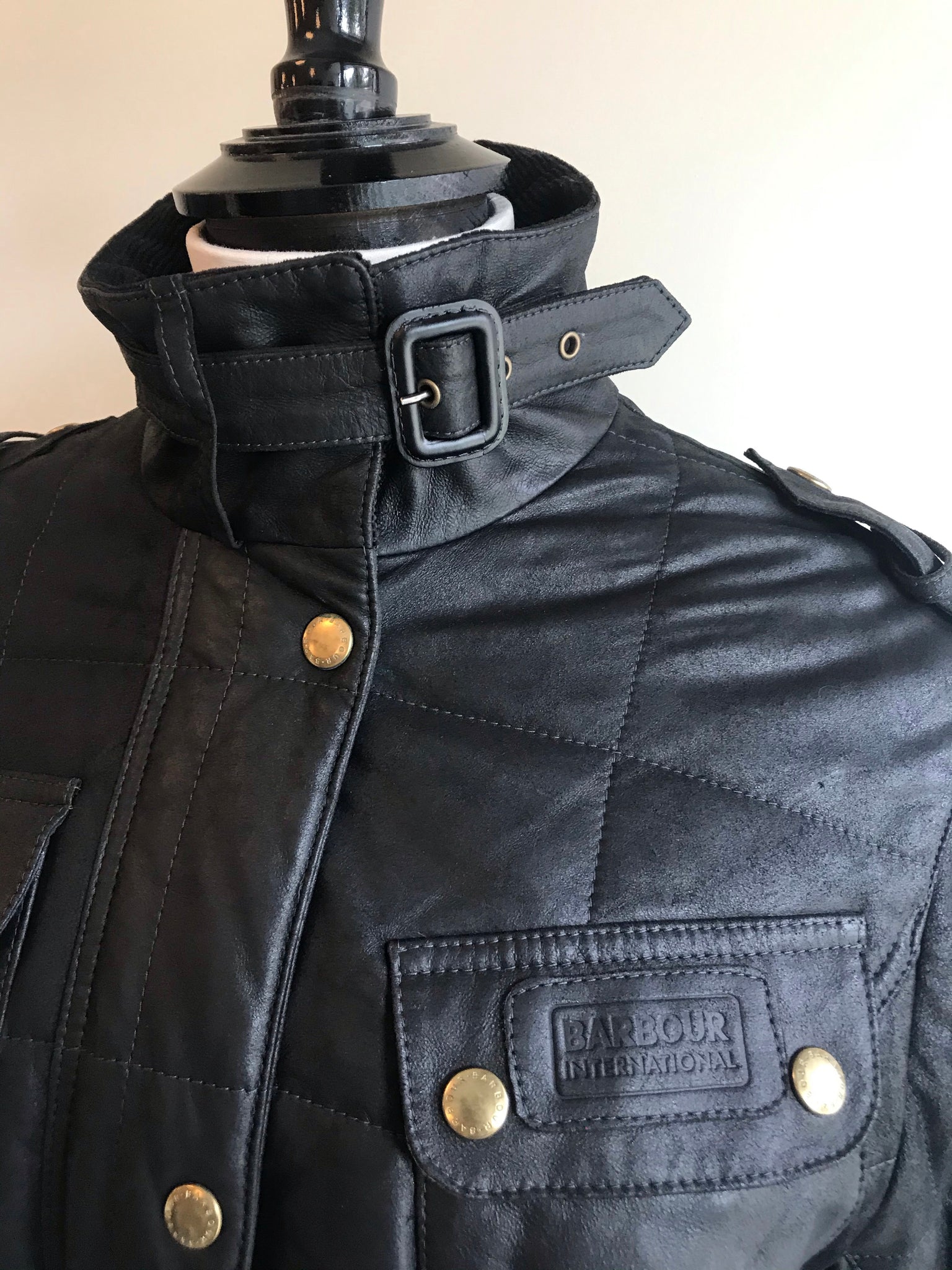 Isabella's Wardrobe Barbour International Leather Jacket.