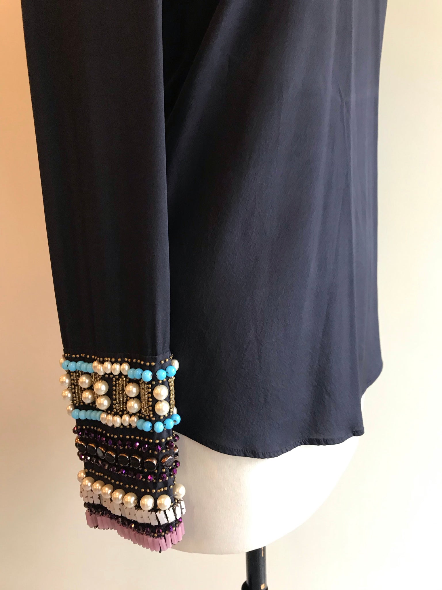 Isabella's Wardrobe Bastyan Beaded Silk Top.