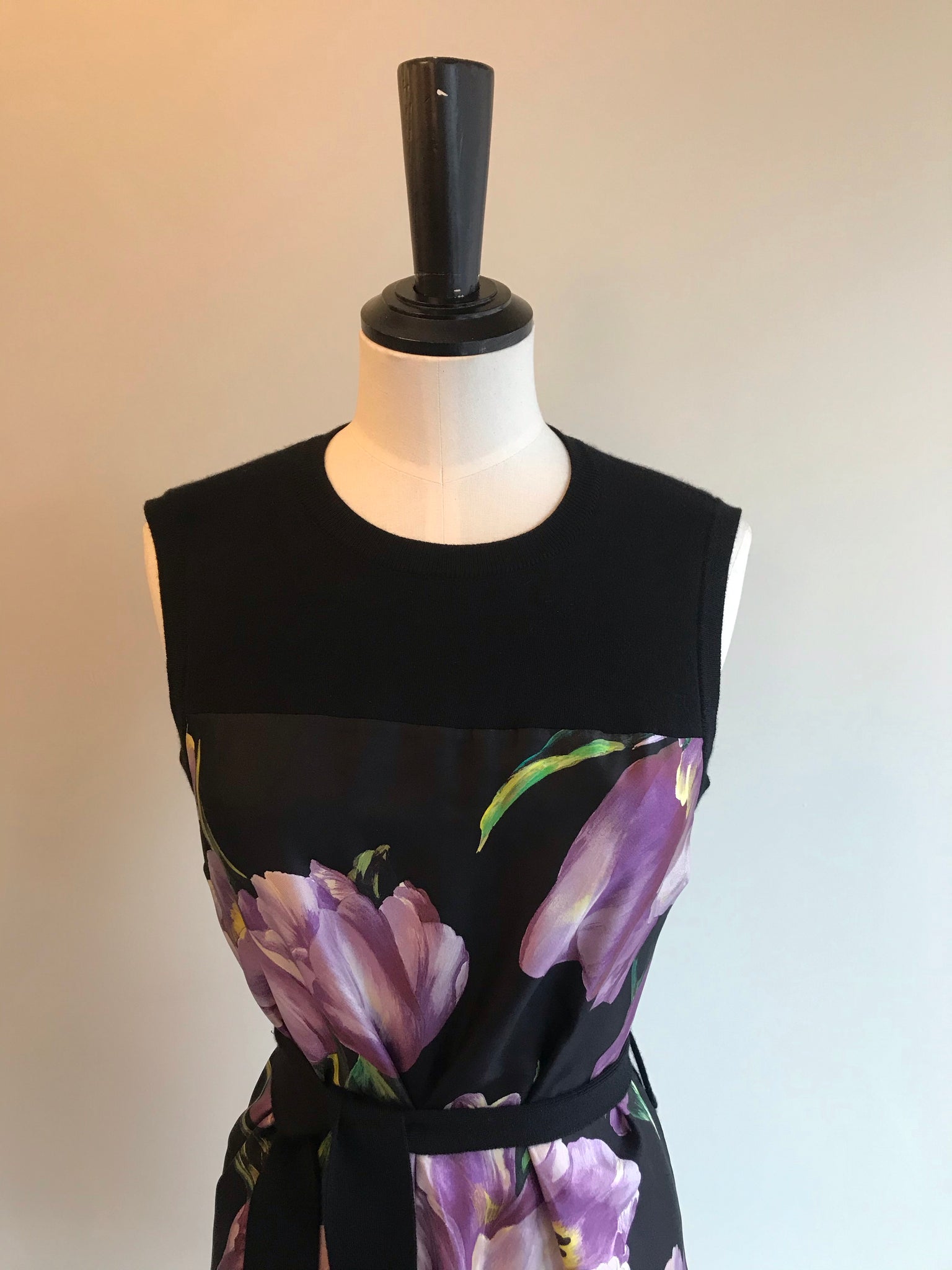 Isabella's Wardrobe Dolce & Gabbana Cashmere/Silk Floral Mini Dress.