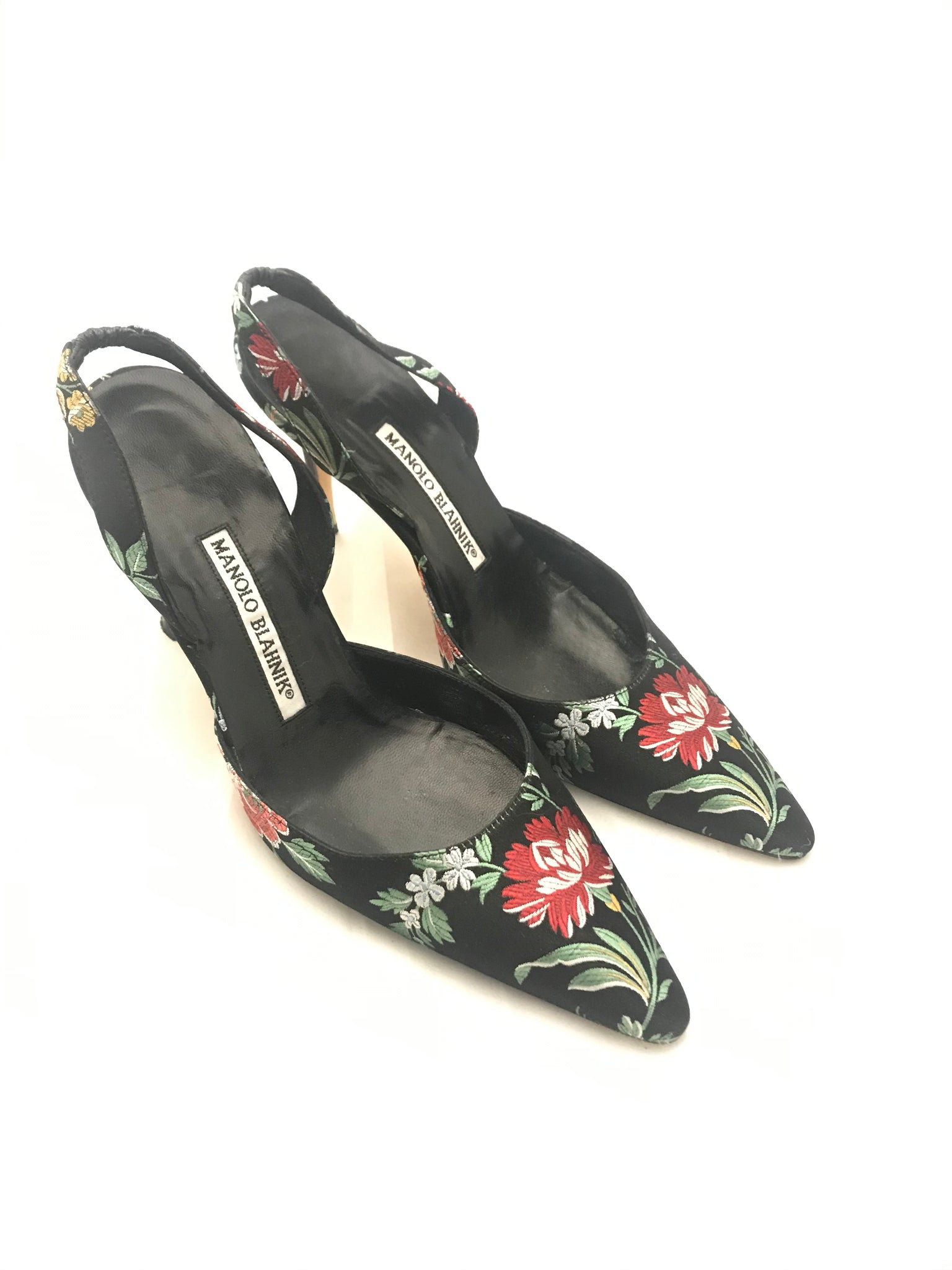 Satin Fab Flower Heels