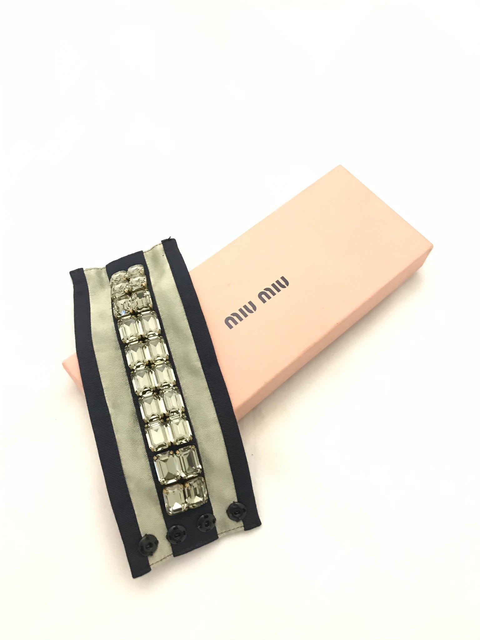 Isabella's Wardrobe Miu Miu Fabric and Diamante Cuff.