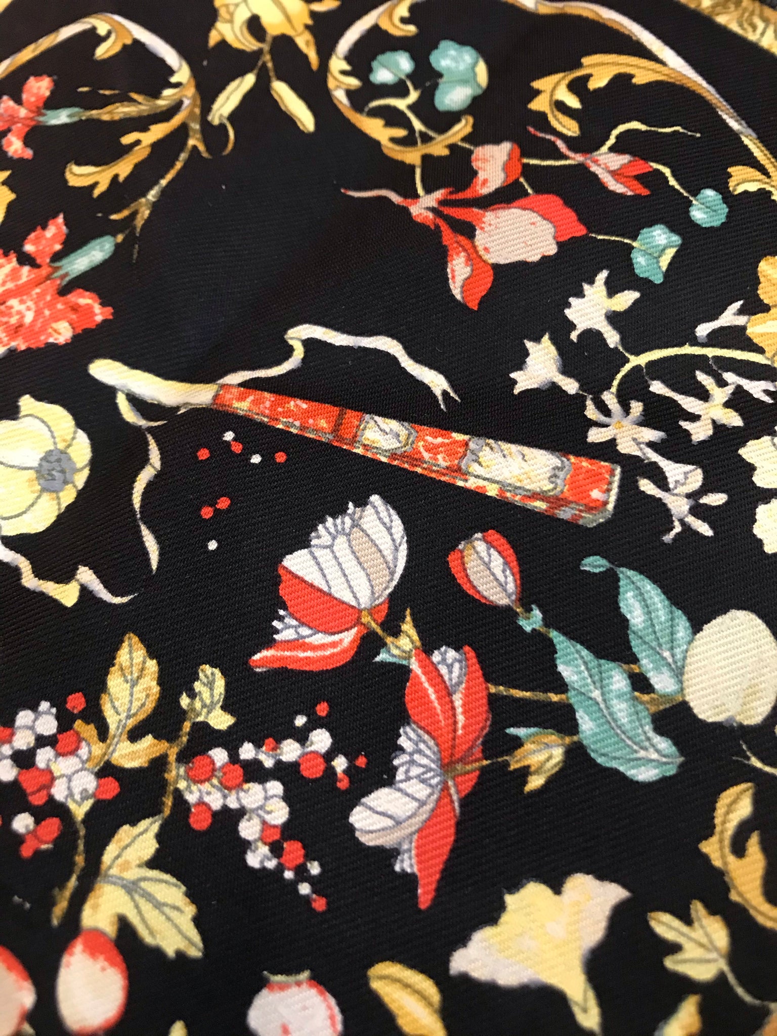 Isabella's Wardrobe Hermes Pierres d'Orient et d'Occident Pocket Square.