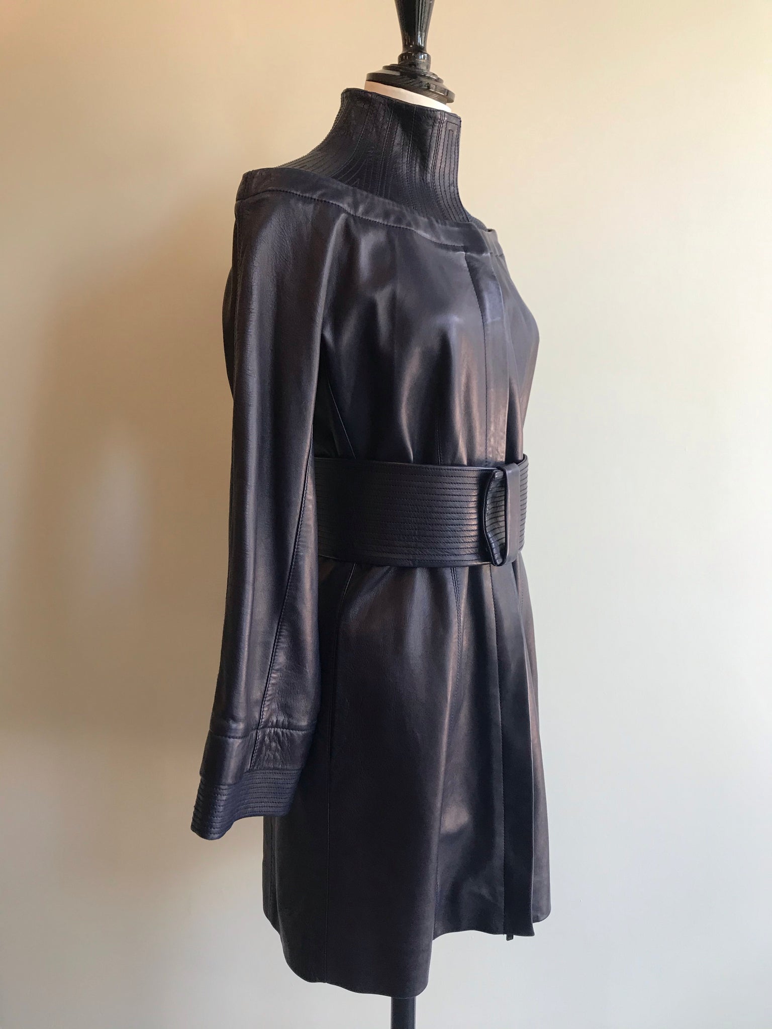 Isabella's Wardrobe Amanda Wakeley Leather Coat.