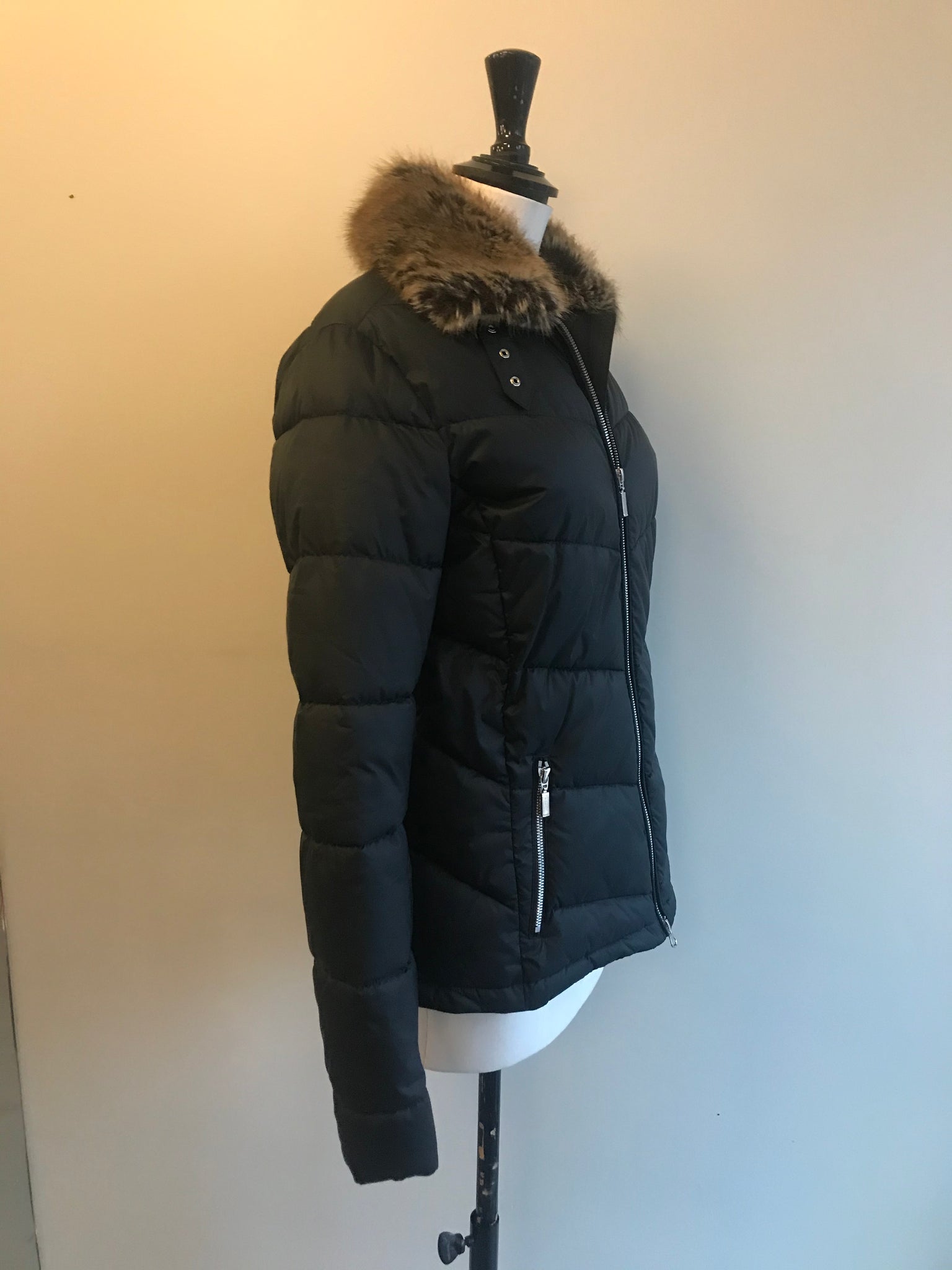Isabella's Wardrobe Barbour Garvie Quilt Puffer Jacket with Faux Fur.