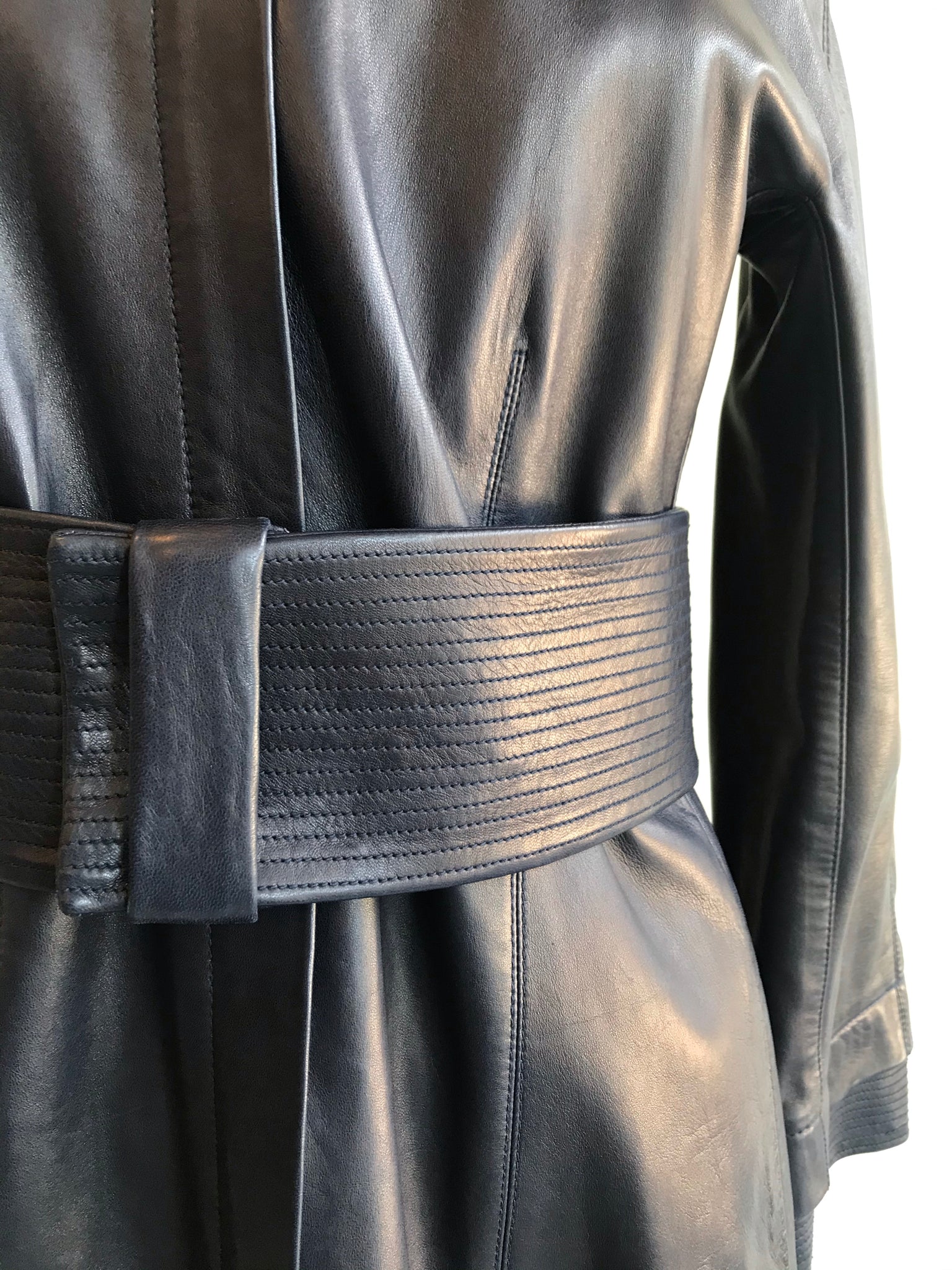 Isabella's Wardrobe Amanda Wakeley Leather Coat.