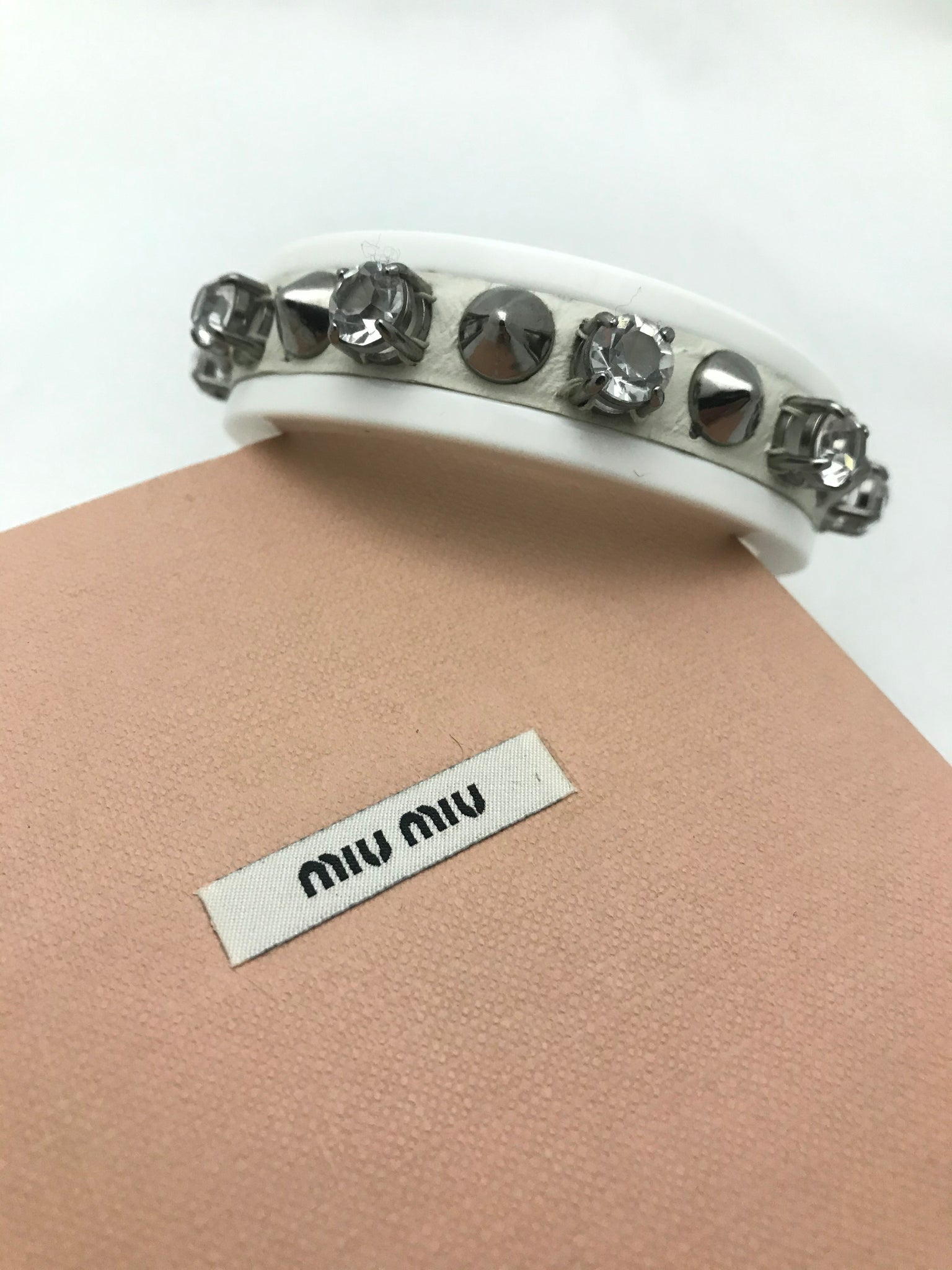 Isabella's Wardrobe Miu Miu Plastic Embellished Bangle.